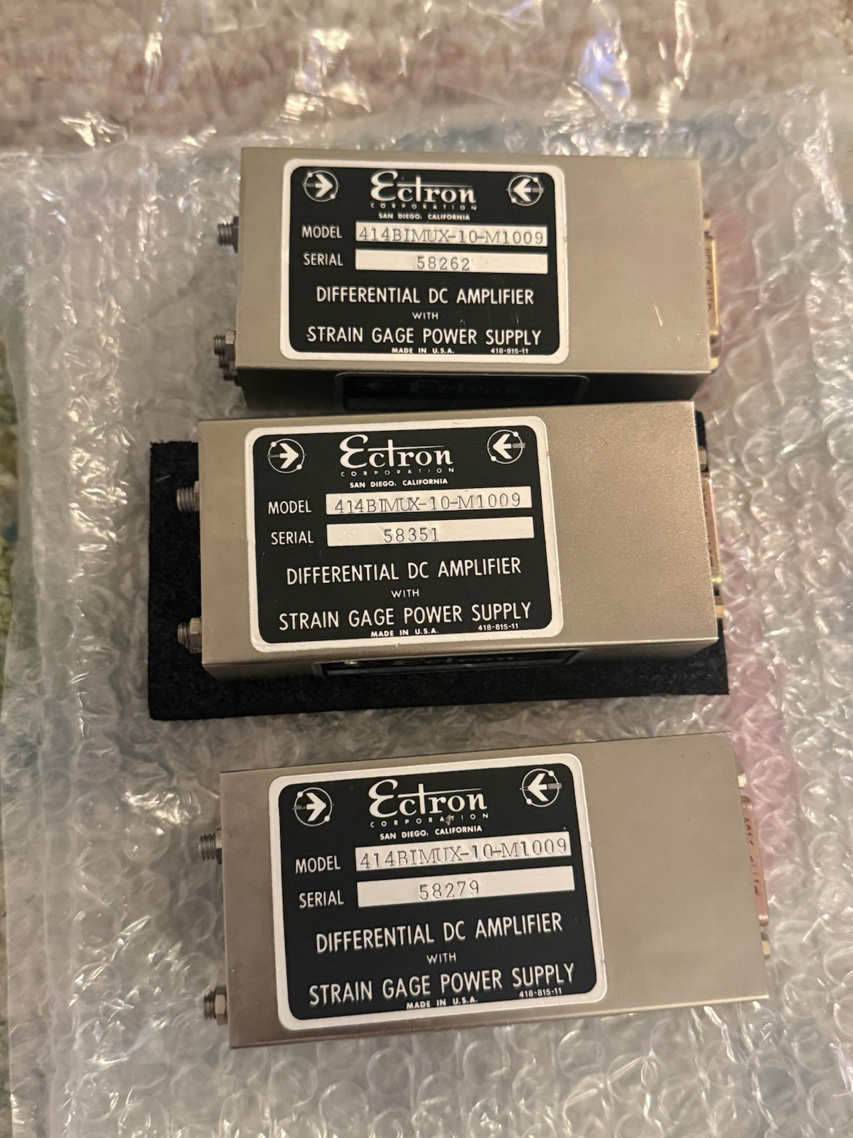 Lot Of 3 -MINT Ectron Strain Gage Power Supply 414BIMUX-10-M100