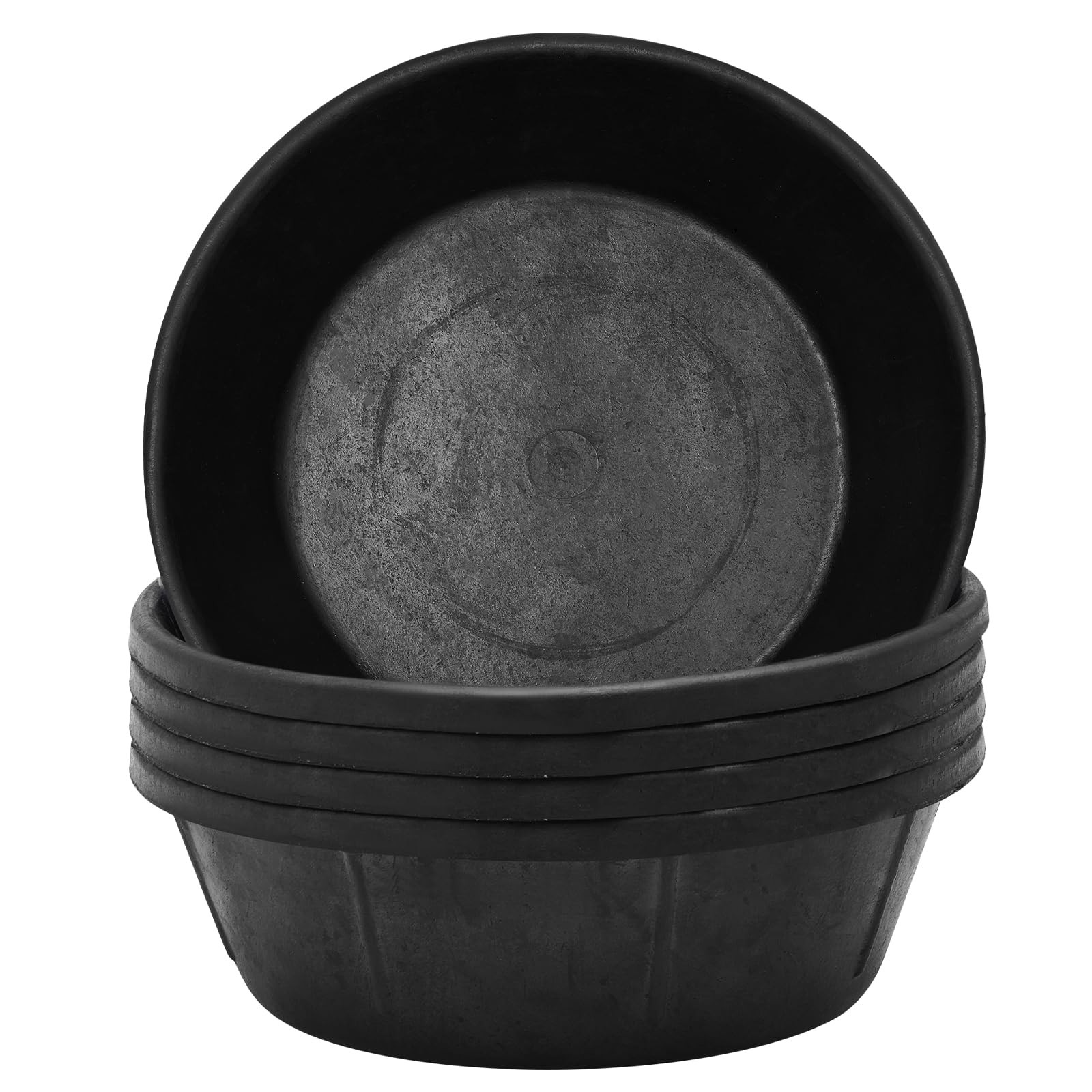 Sadnyy 5 Pcs 8 Quart/ 2 Gallon Rubber Feeder Pan, Rubber Feed Pan Utility Horse