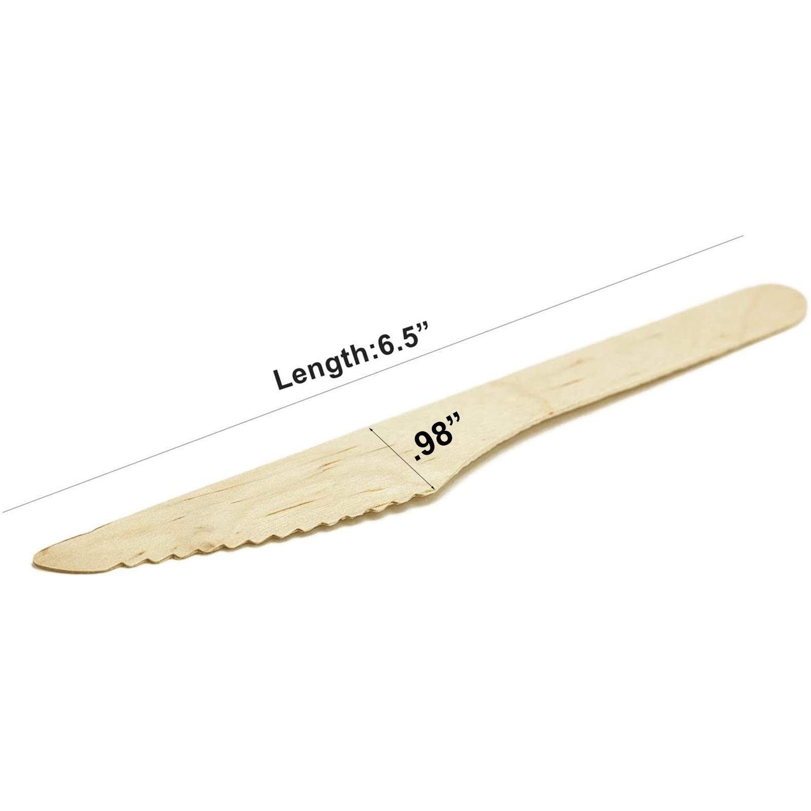 HUJI Wooden Knives – Disposable Wood Cutlery Silverware For Birthday Party Ev…
