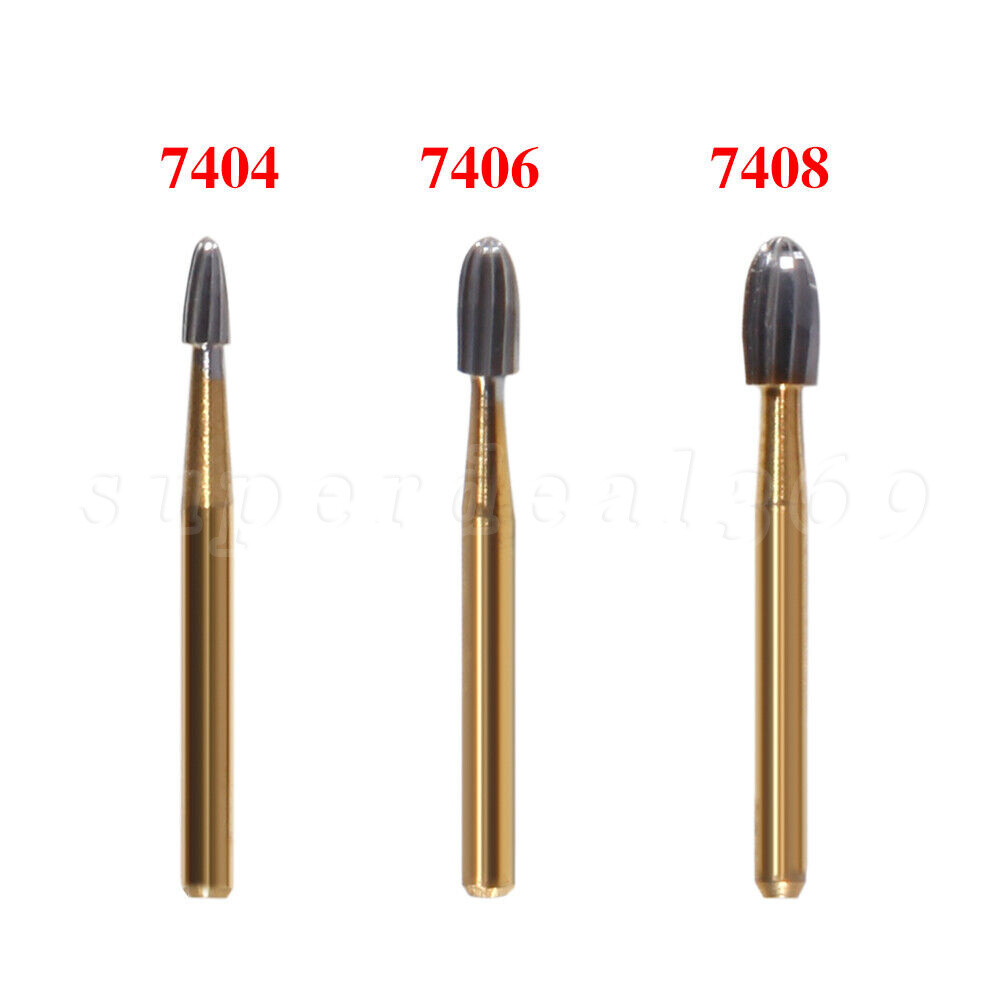 Dental Bur Trimming & Finishing Gold Carbide Burs FG 7901 /7902 /7406 /7408 ns