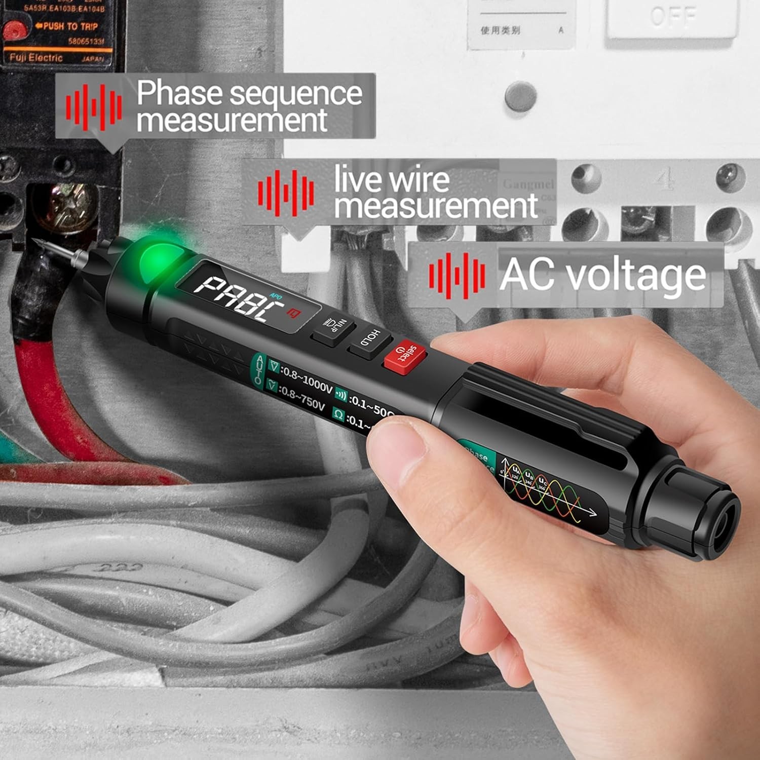 Pen Multimeter with Backlit Display for Troubleshooting