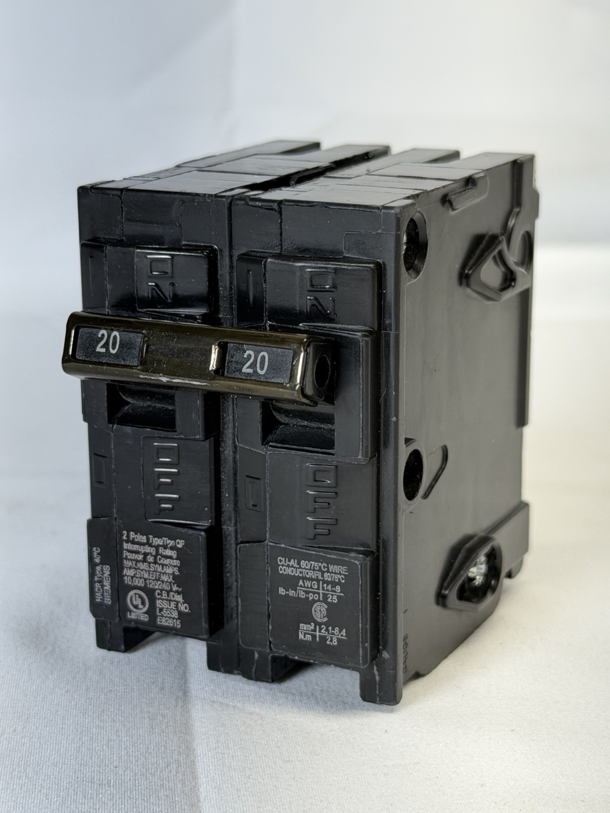 Q220 20-Amp Double Pole Type QP Circuit Breaker