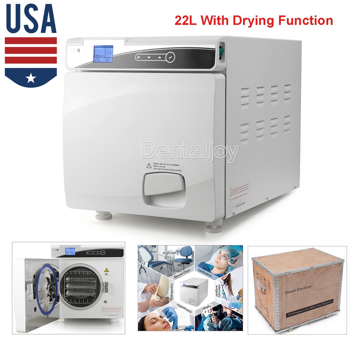 22L Dental Autoclave Steam Sterilizer Class N Vacuum Sterilization with Drying
