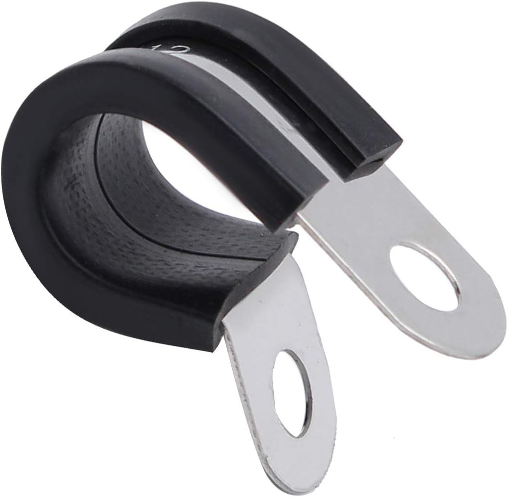 20Pcs 1/2 Inch Stainless Steel Cable Clamps, Rubber Cushioned Insulated Pipe Cla