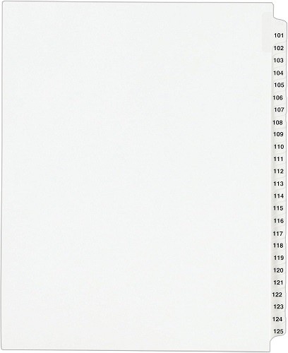 Stndrd Collated Legal Exhibit Avery(R) Style Dividers 101-125 Side Tab 8.5x11in