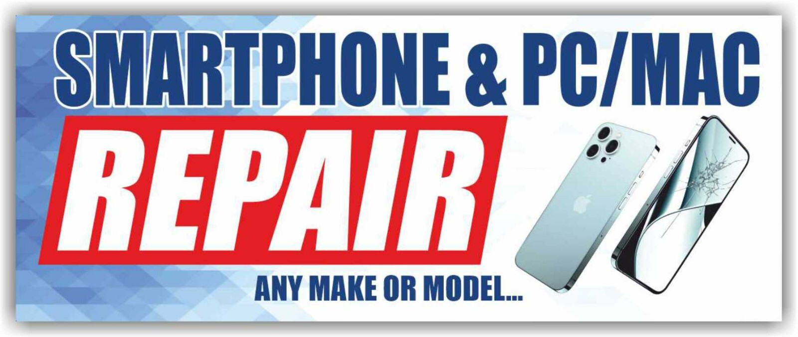 SMARTPHONE PC REPAIR Advertising Banner Vinyl Mesh Sign computer Smartphone fix
