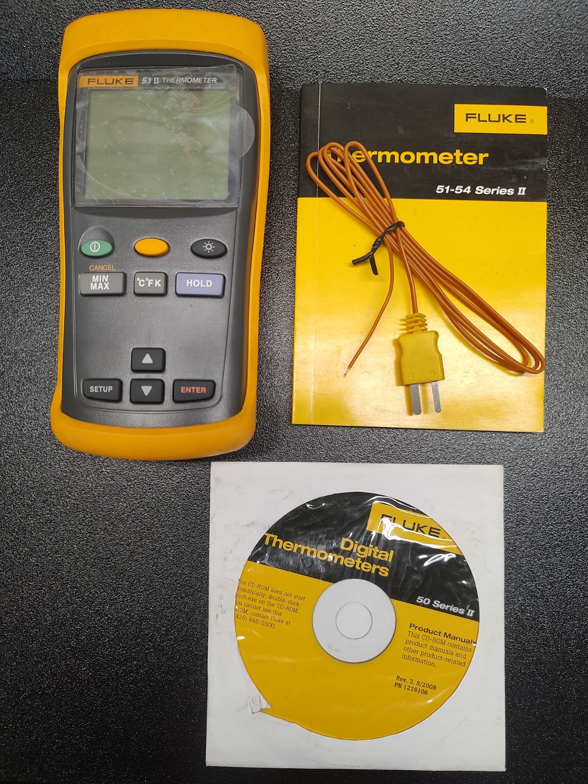 Fluke 51 II Digital Display Handheld Thermometer Temperature Meter