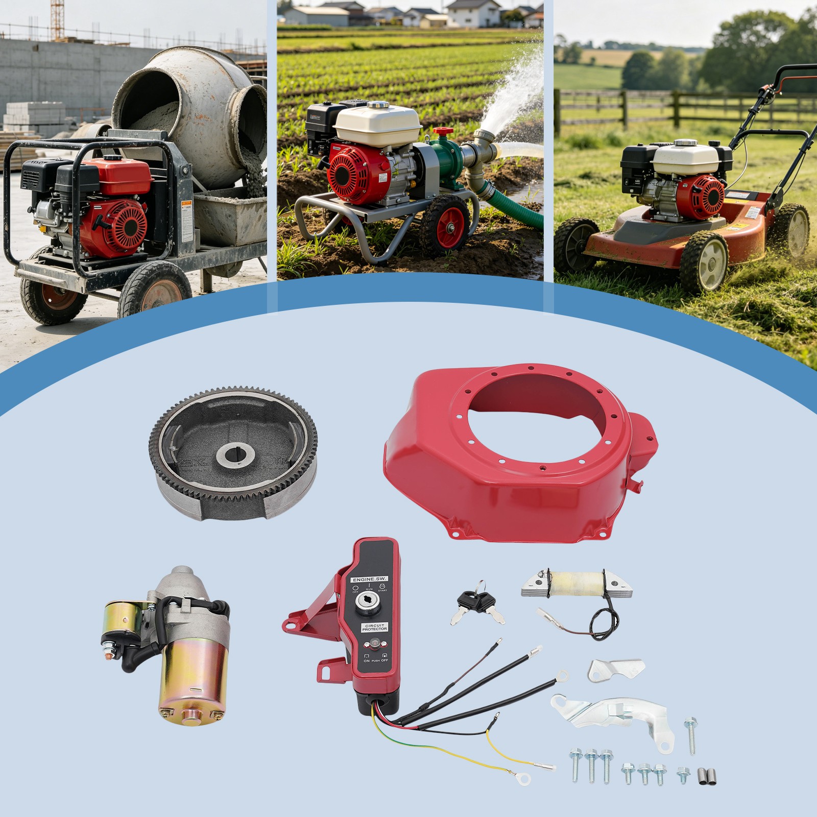 Electric Starter Kit For Honda Gx160 Gx200 Conversion Kit For Predator 212 6.5hp