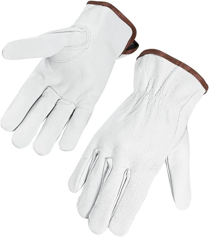 120 pairs Bulk Eco Grade Goat Leather Driver Safety Leather Gloves PPE Size L.