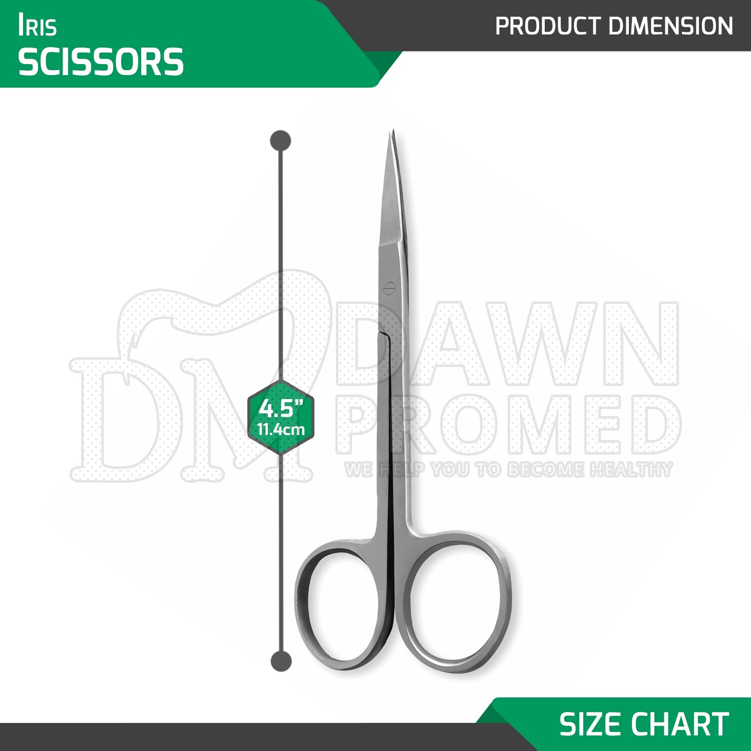 Iris Scissors 4.5″ Straight Jaws Dental Veterinary Surgical Inst German Grade