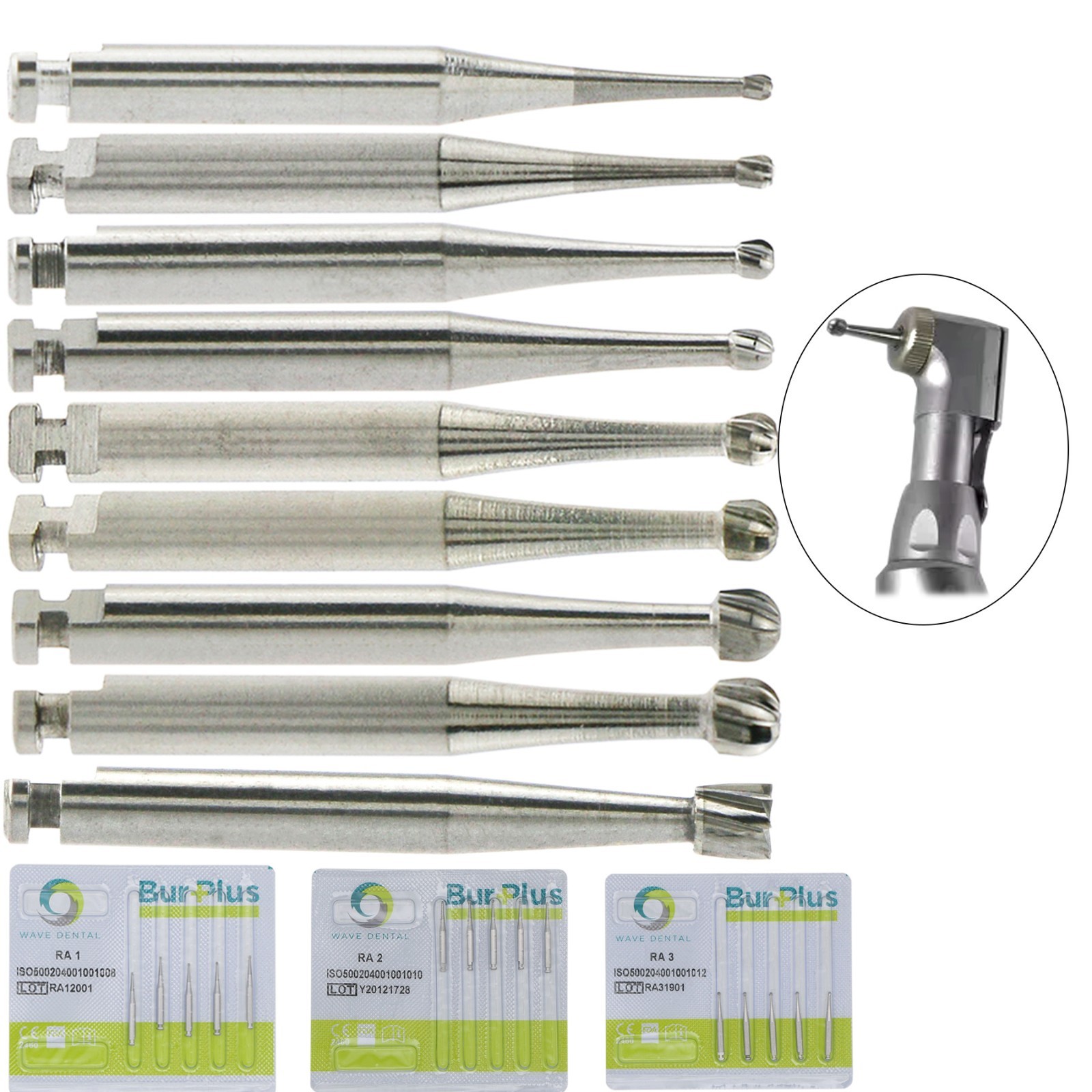 US WAVE Dental Burs Round Latch RA 2.35mm COXO Low Speed Contra Angle Handpiece