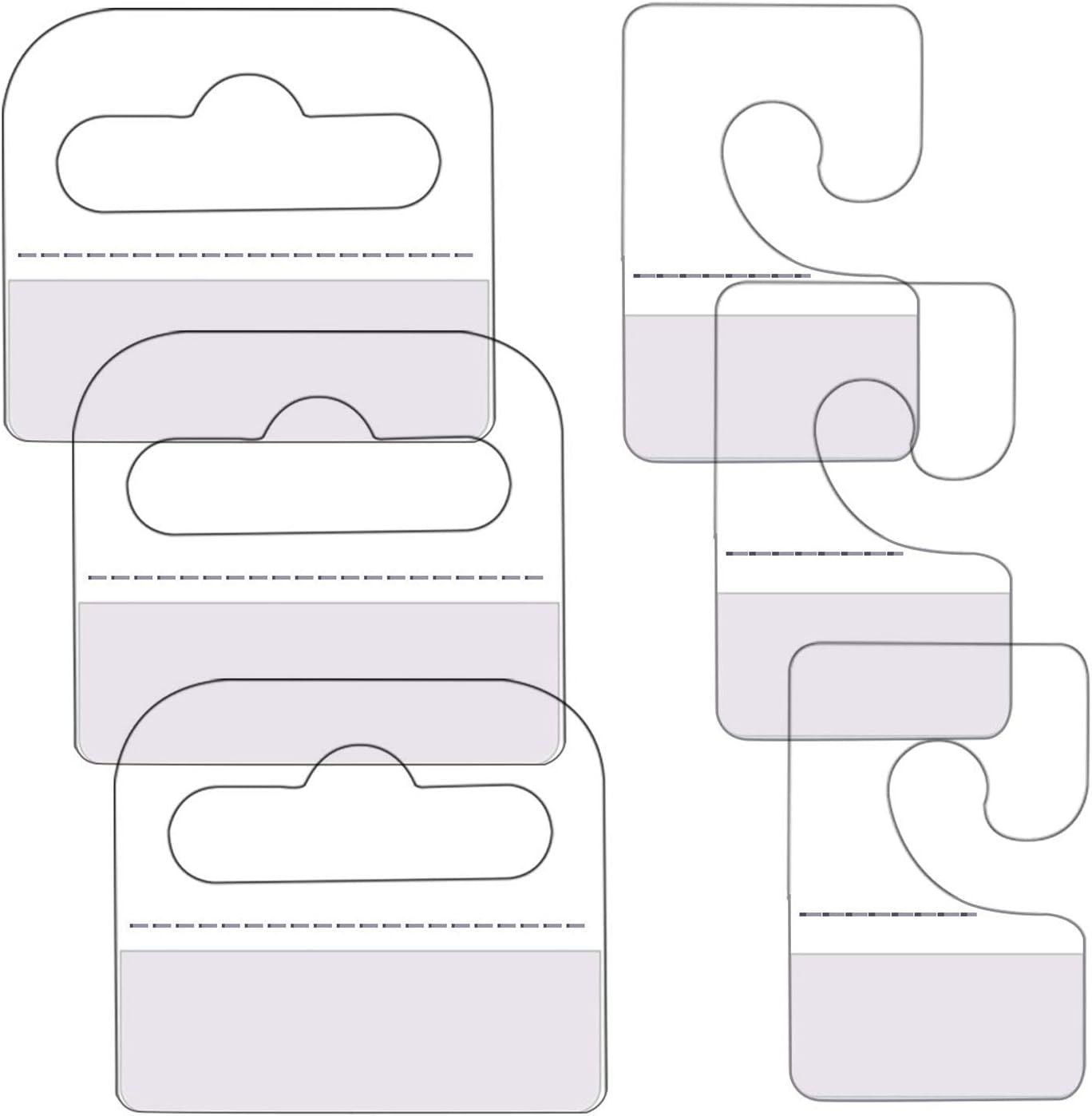 120Pcs Self Adhesive Plastic Hang Clear Tabs Hooks Display Card for Store Retail