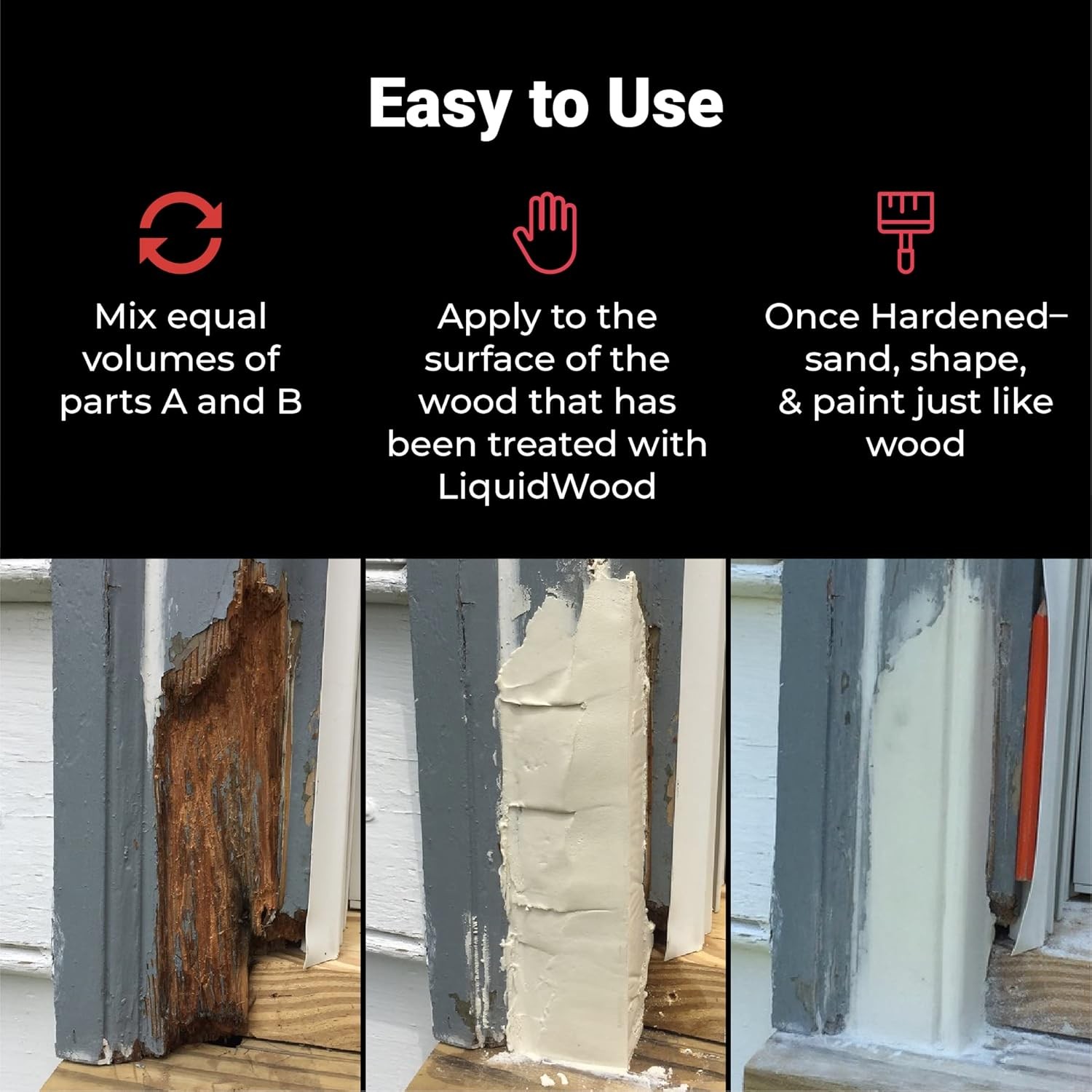 WoodEpox Kit – 12 oz – 2-Part Structural Epoxy Adhesive Filler – Wood Putty