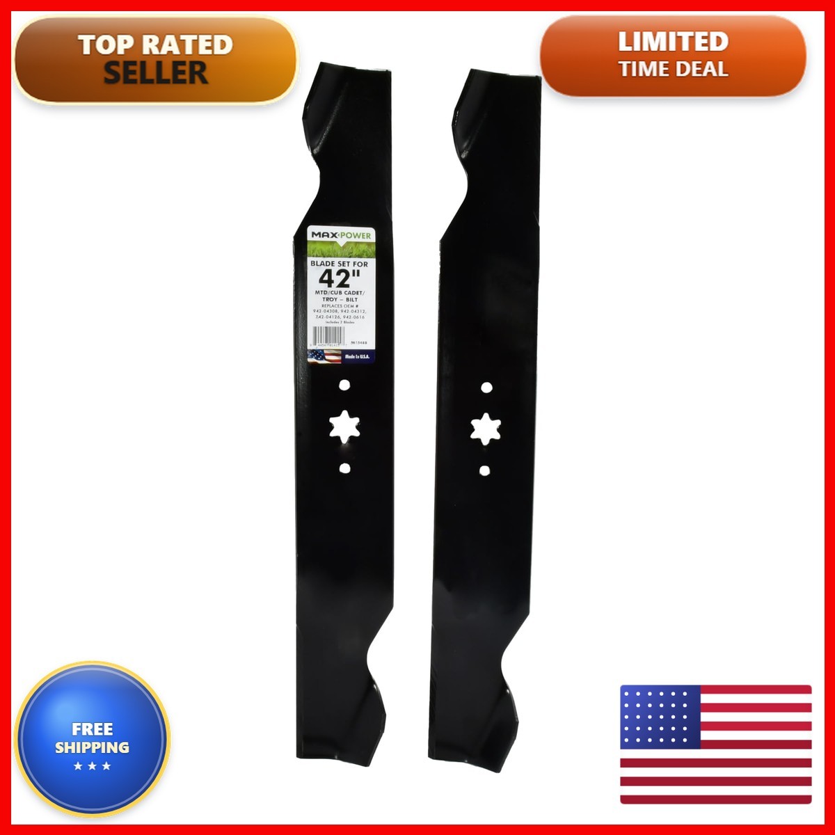 MaxPower 561548B USA MADE 2 Blade Set