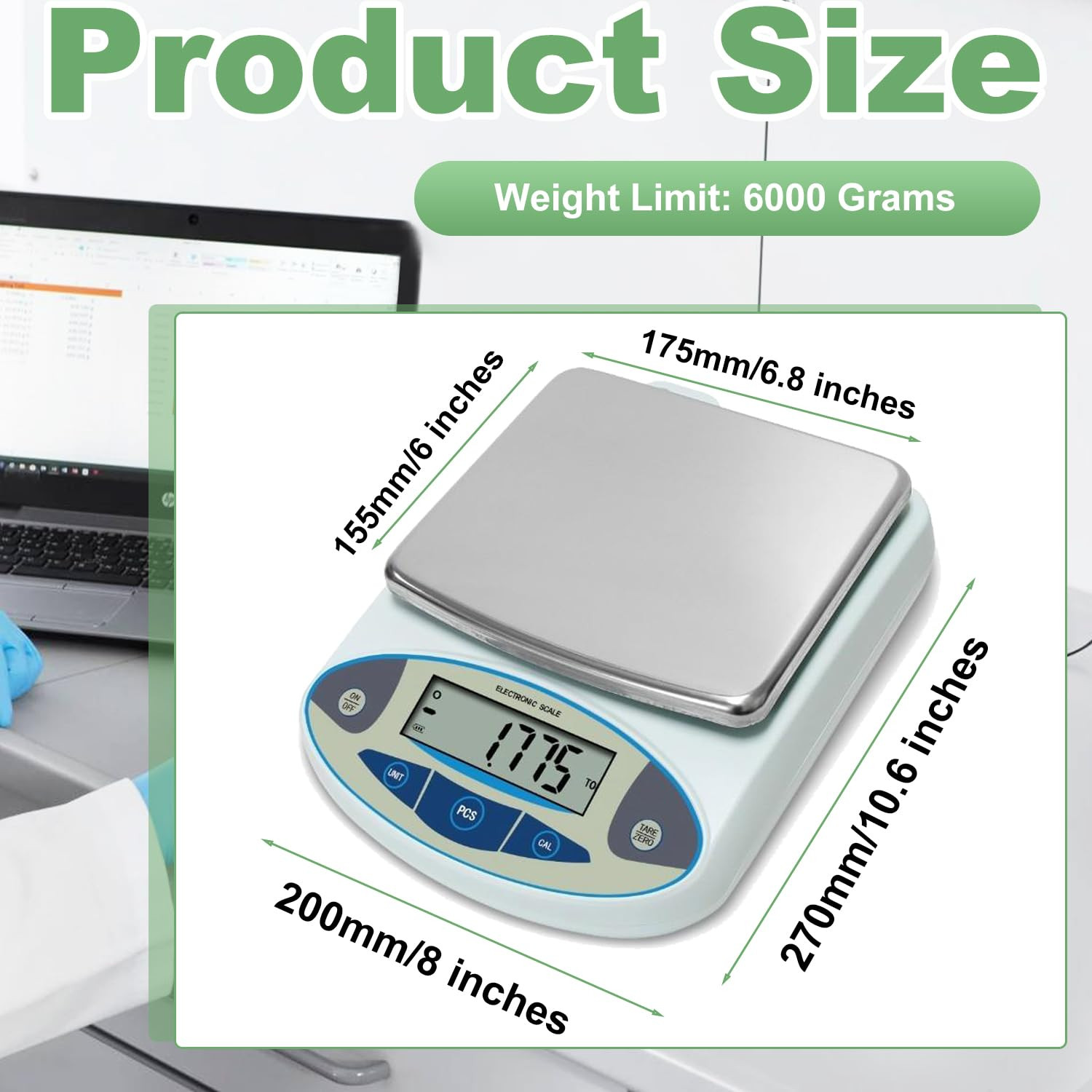 Lab Scale 6000G X 0.01G Accuracy 0.01 High Precision Electronic Analytical Ba…
