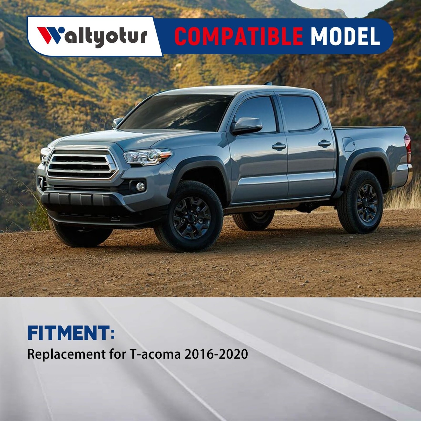 Waltyotur Front Lower Bumper Valance Panel Skid Plate Black Replacement For