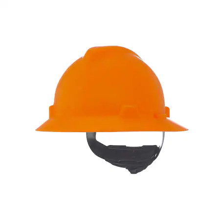 Msa Safety 10021292 V-Gard Slotted Full Brim Hard Hat, Fas-Trac Iii Suspension,