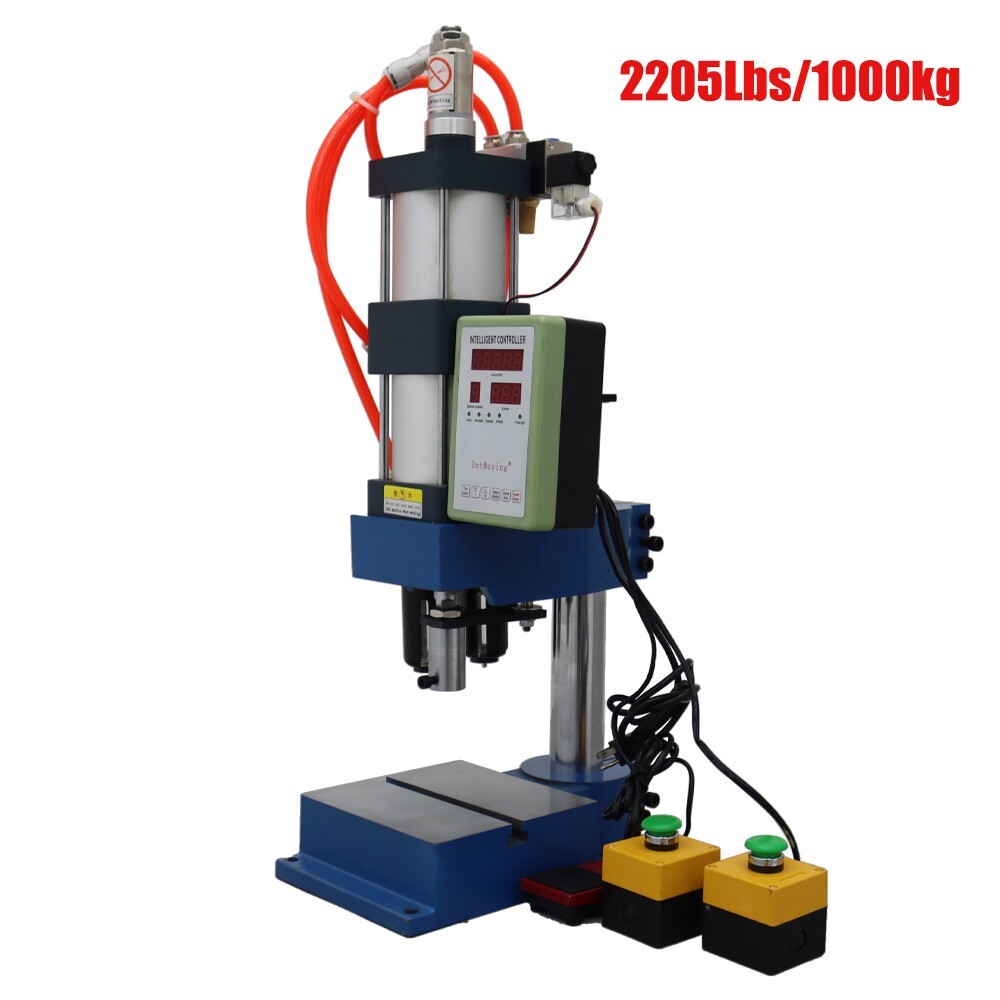 2205lbs 110V Pneumatic Punch Press Machine Foot Switch Double Button 3.9-1.9in