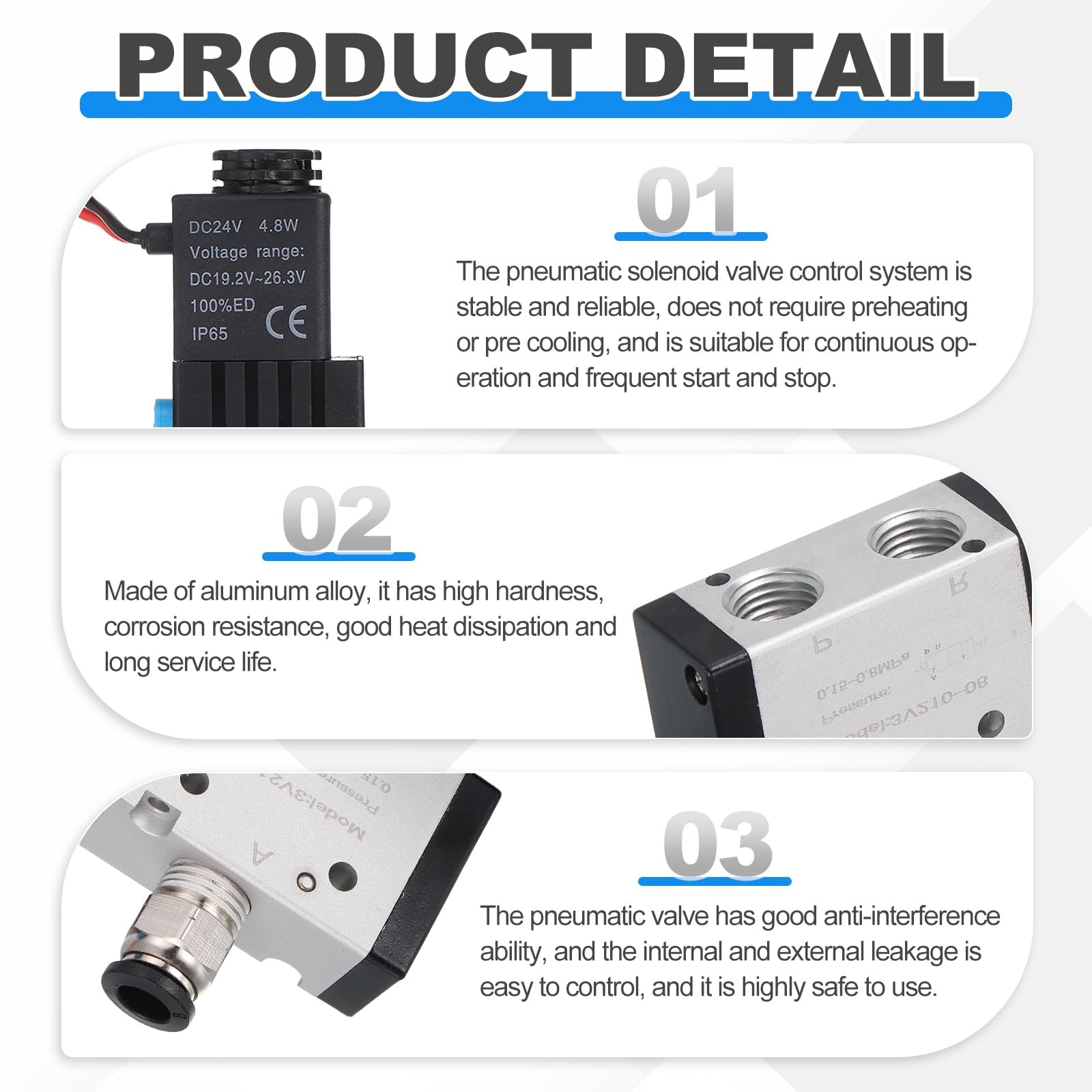 MECCANIXITY 1/8 Inch Pneumatic Valve 12V, 3 Way 2 Position Electric