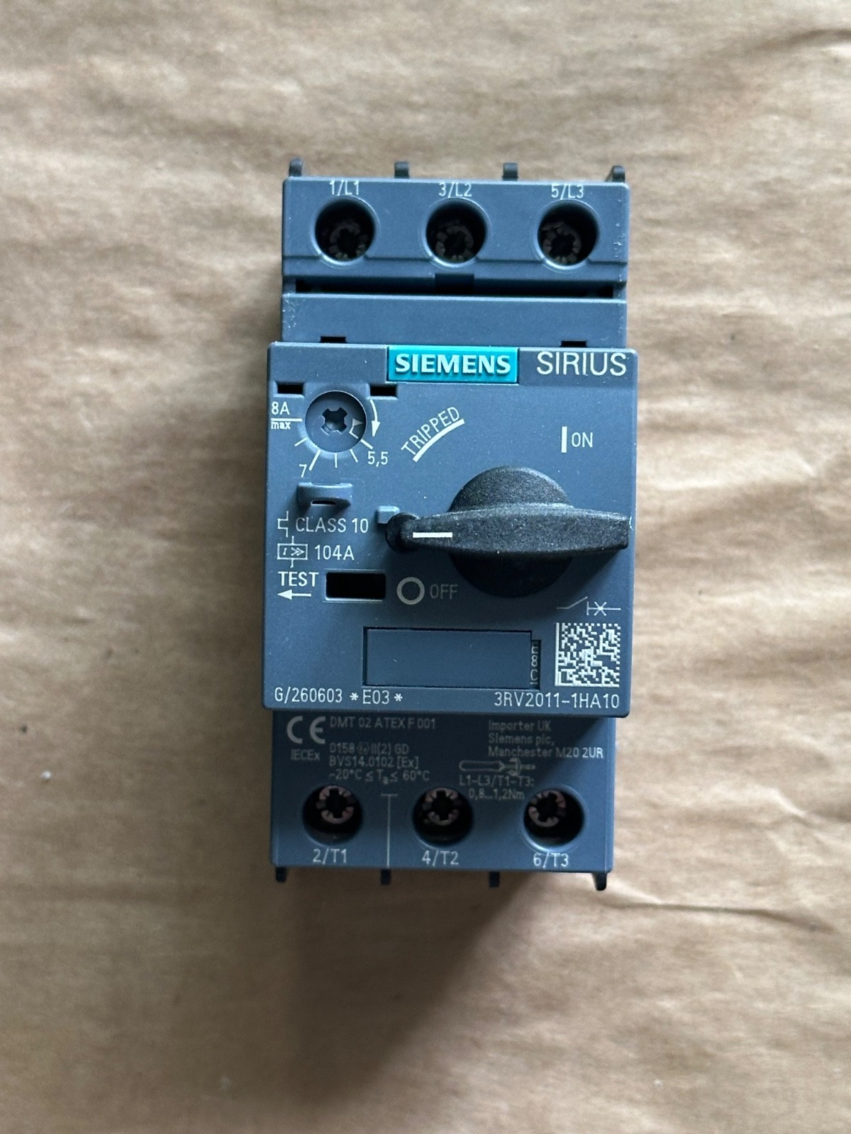 1x NEW SIEMENS 3RV2011-1HA10 Manual Motor Starter – OEM SIEMENS