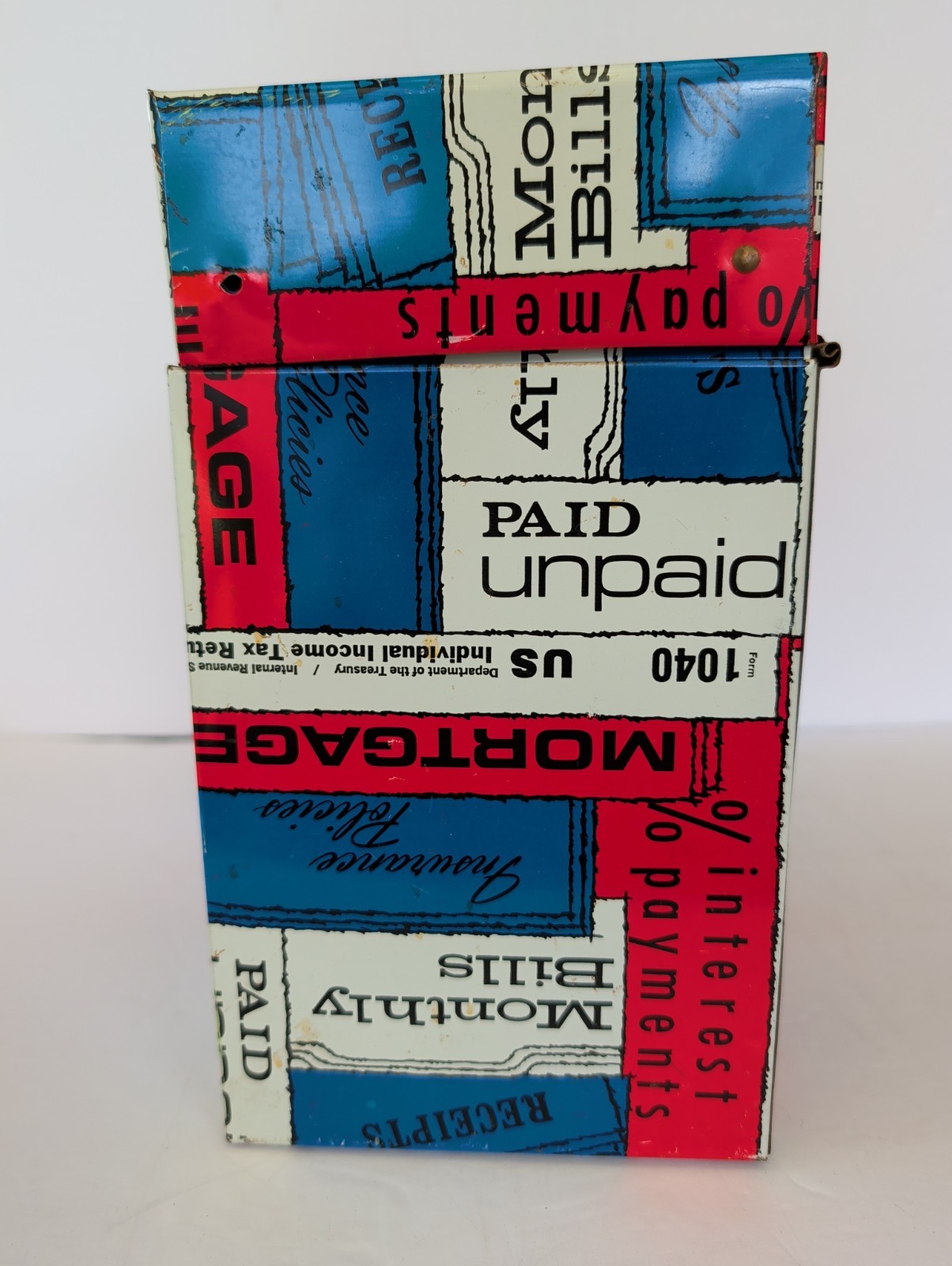 Vintage Porta File Personal Vertical File Box 1970s Red White Blue Ballonoff