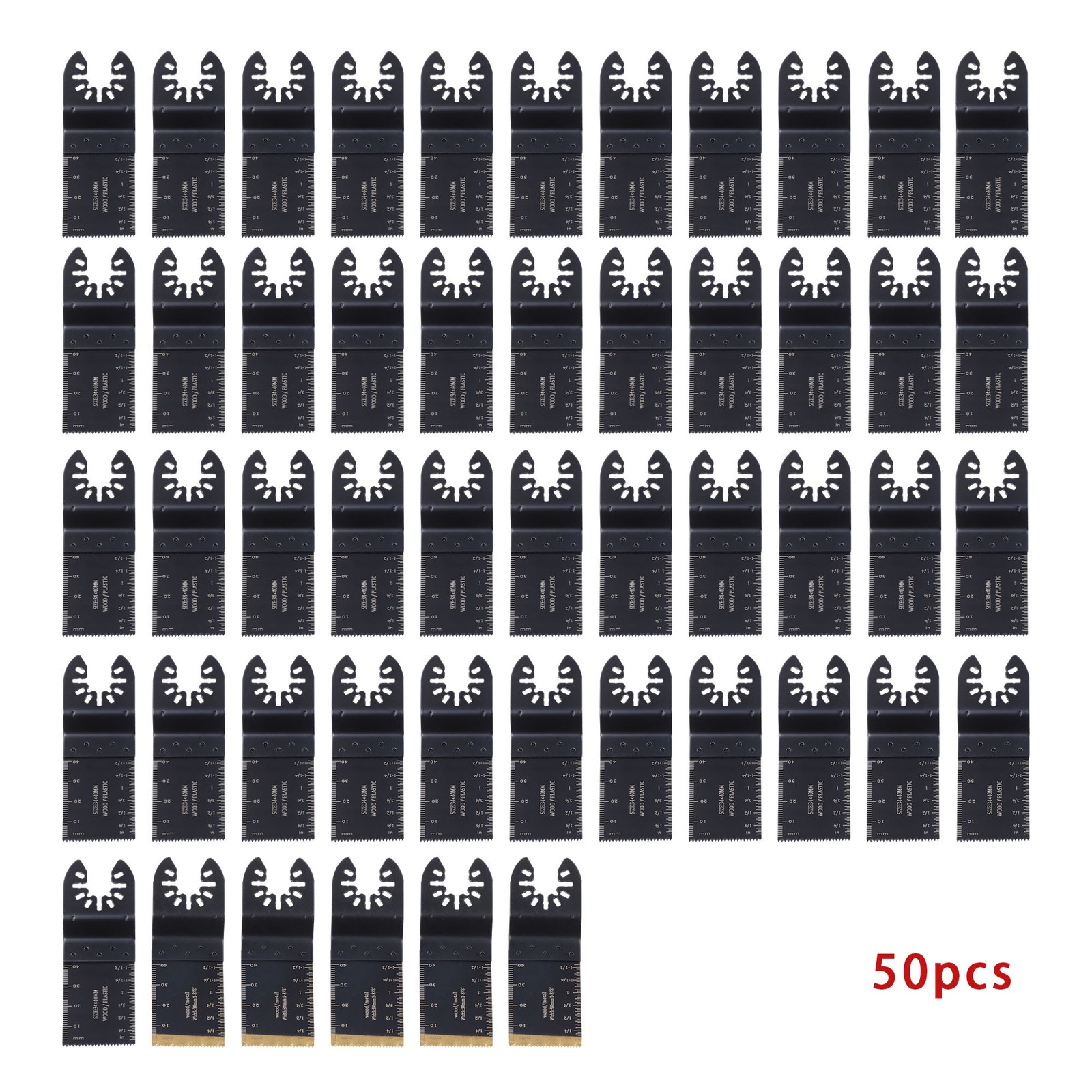 50 * PCS MULTITOOL OSCILLATING SAW BLADES TITANIUM SAW BLADES KIT
