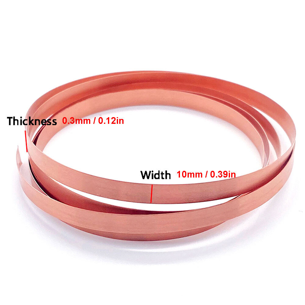 1X 99.9% Pure Copper Cu Metal 0.3mm x 10mm x 1000mm Sheet Panel Foil Plate Strip