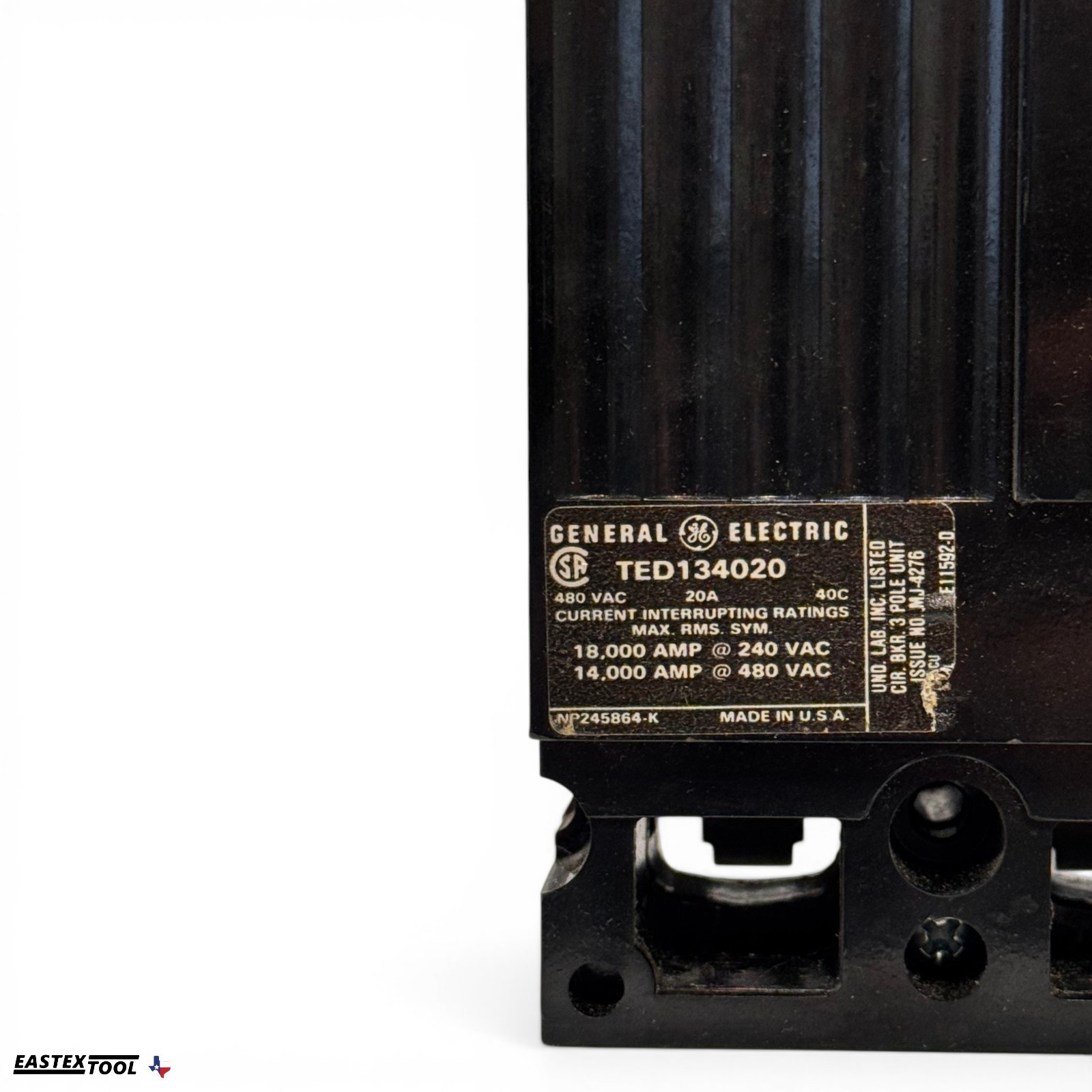 GE TED134020 20A 3 POLE 480V E150 LINE MOLDED CASE CIRCUIT BREAKER