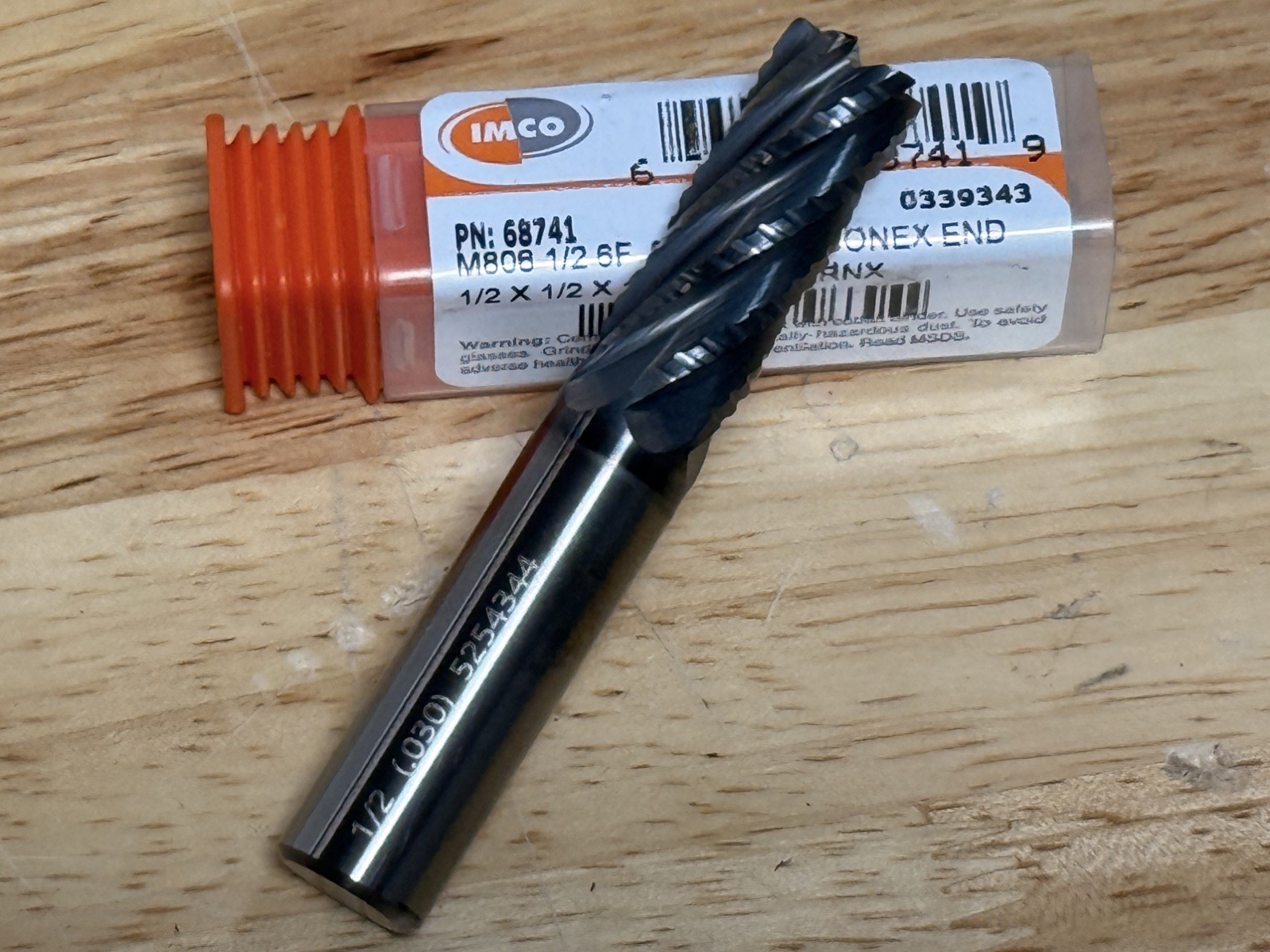 1/2″ CARBIDE ROUGHING HOG END MILL 6FL .030R AlCrNX Coated Brand New