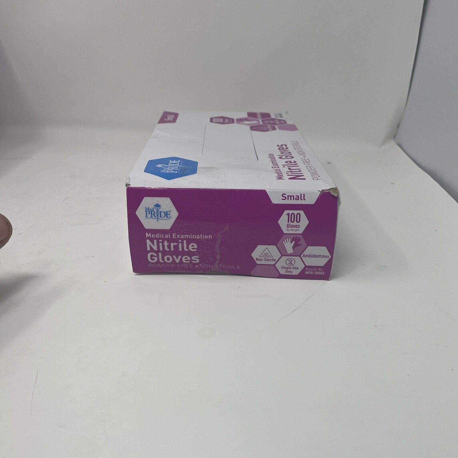 Medpride Medical Examination Nitrile Gloves Small Box of 100Gloves Blue