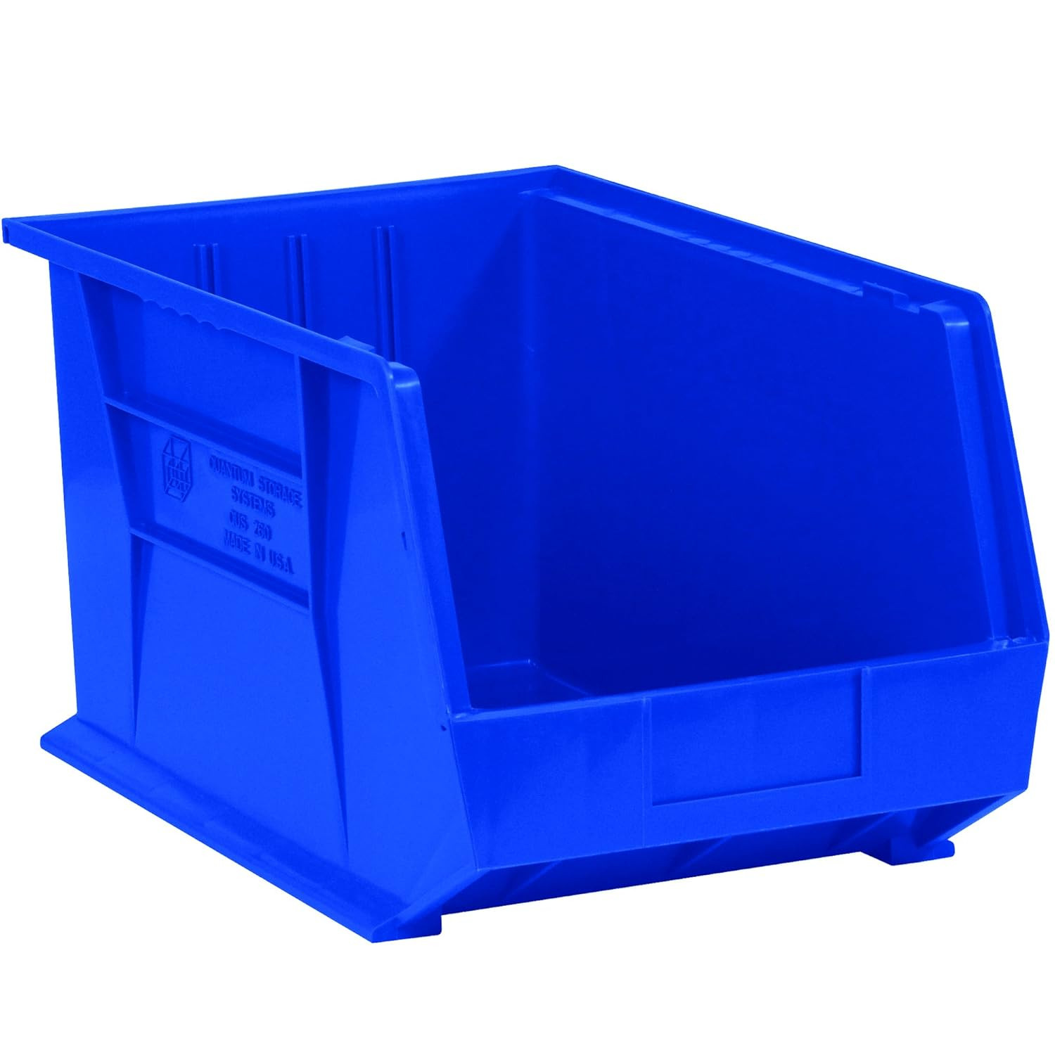Plastic Stack/Hang Storage Bin Containers, 10-3/4 X 8-1/4 X 7 Inches, Blue, Pack