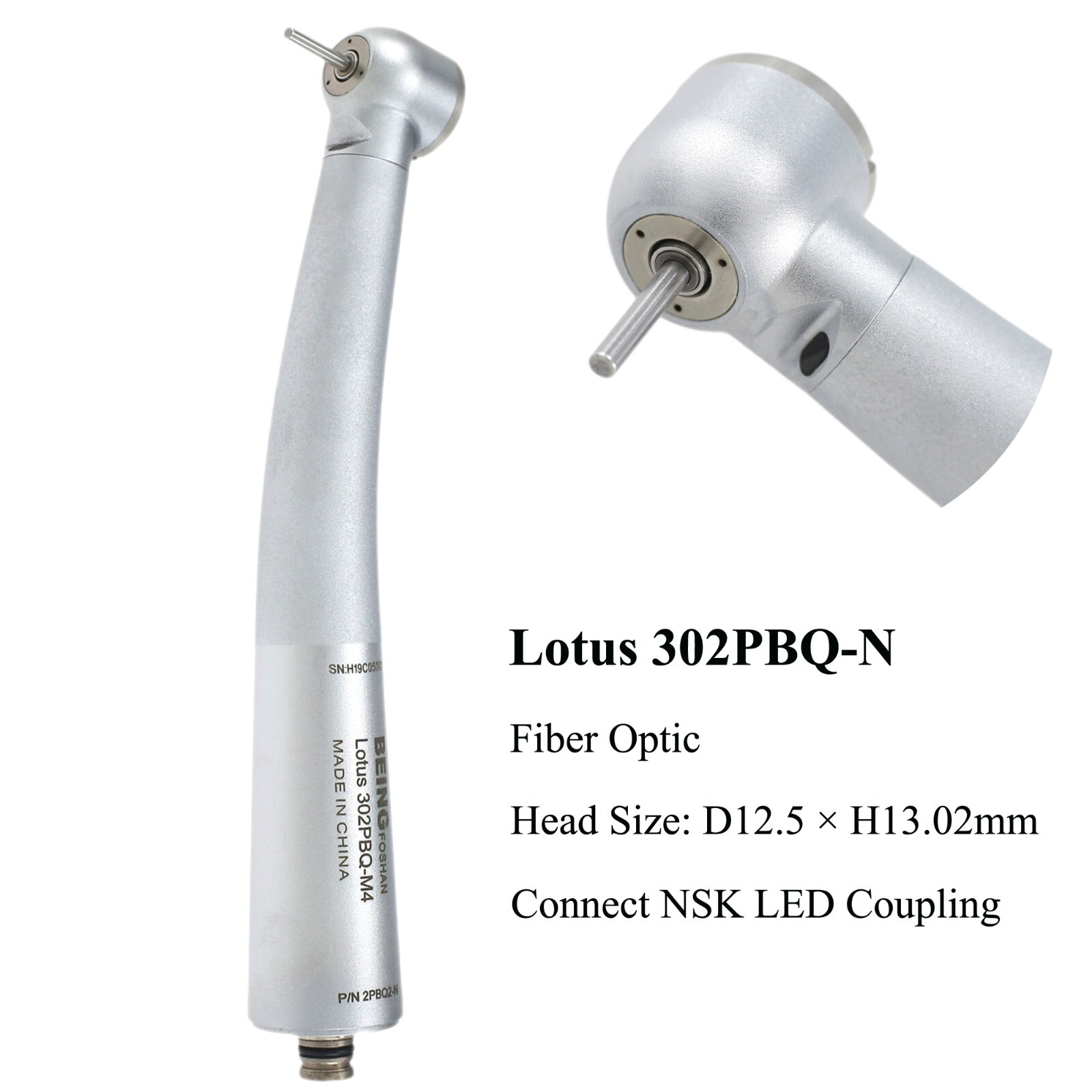 BEING Dental Fiber Optic High Speed Handpiece Fits NSK Phatelus LED Coupling