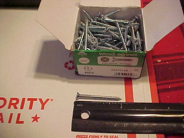 Qty 100 #8 x 2″ STEEL, FLAT HEAD, PHILLIPS DRIVe wood screws ships free