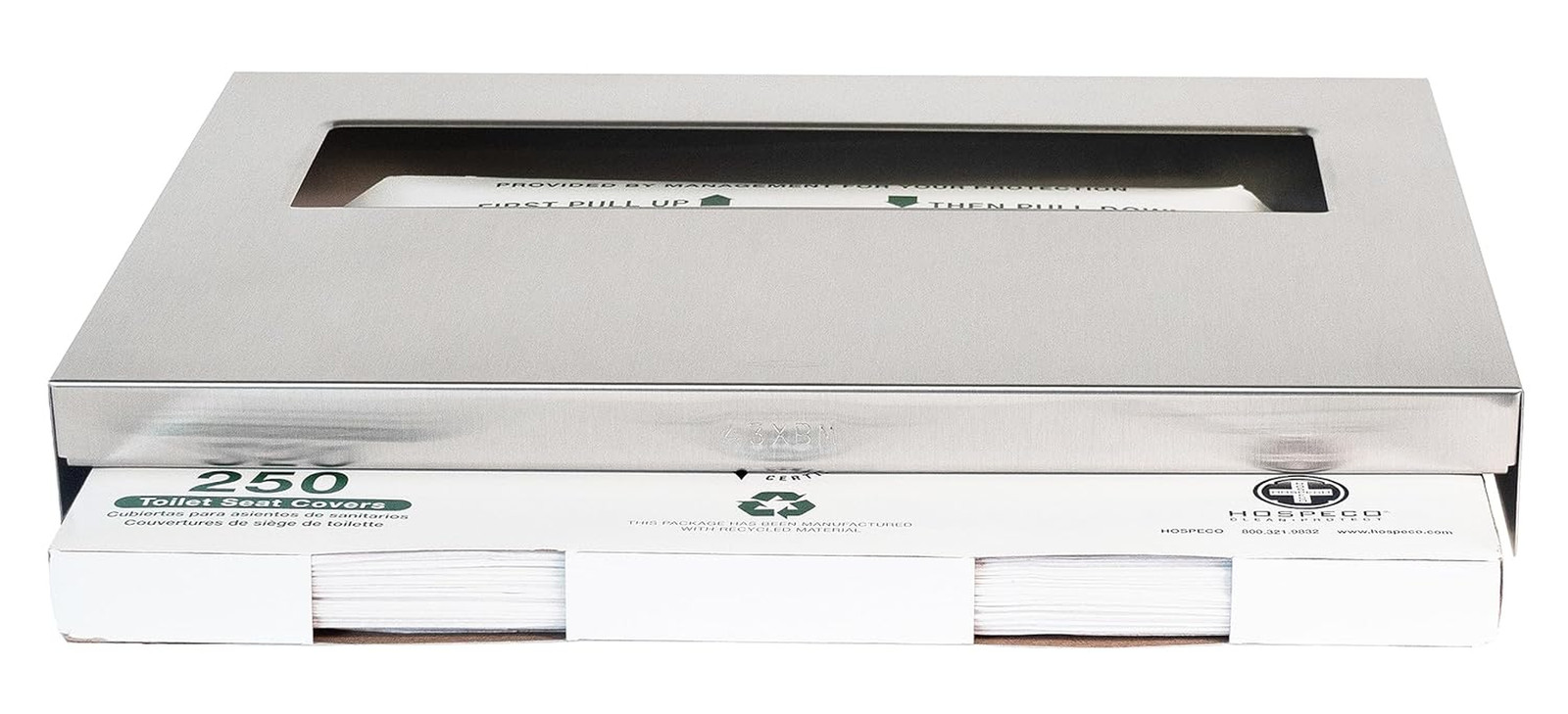 Stainless Steel Waste Receptacle & Toilet Seat Cover Dispenser Bundle
