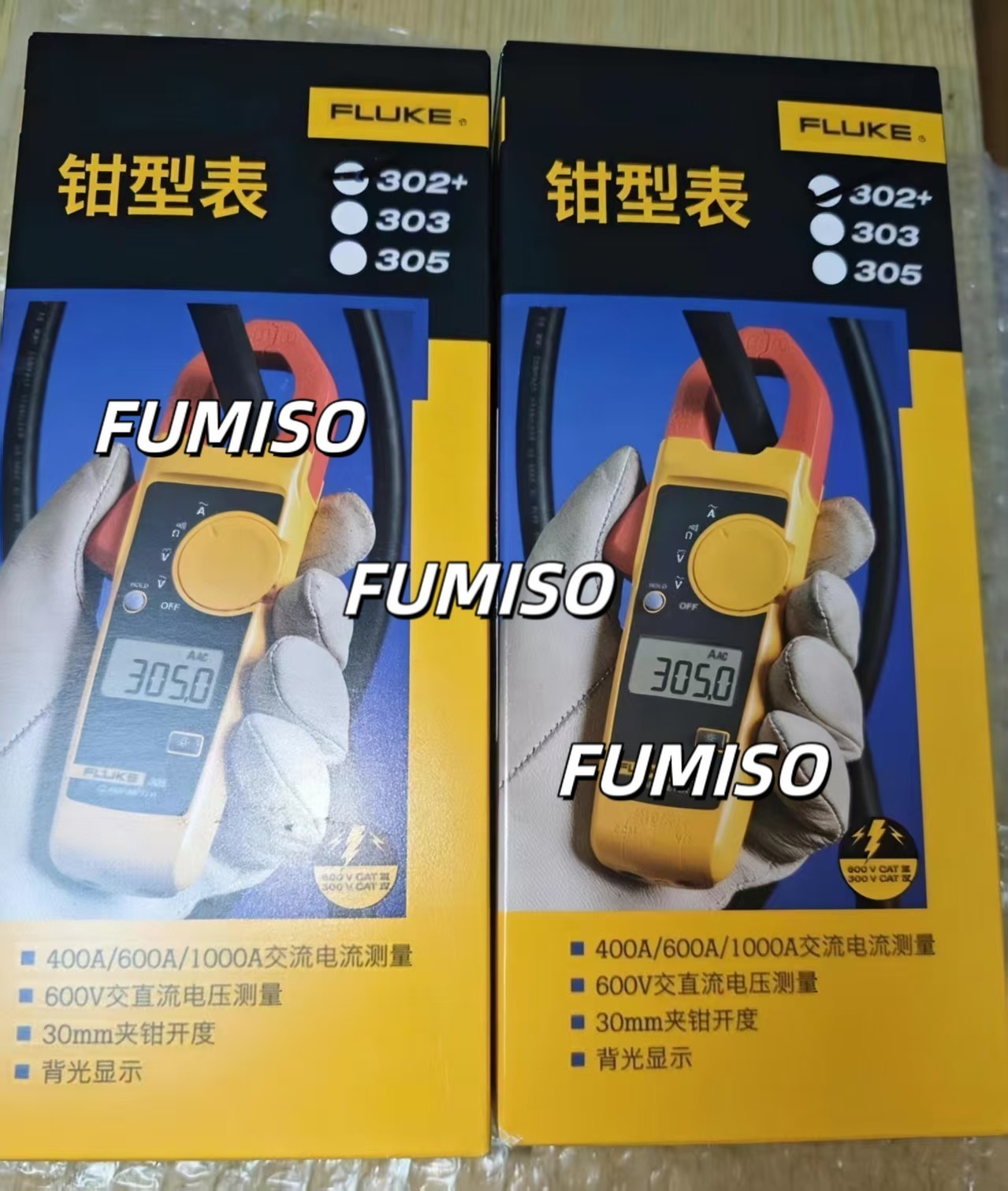 FLUKE Handheld 302+Digital Clamp Meter Tester AC / DC Volt Amp Multimeter