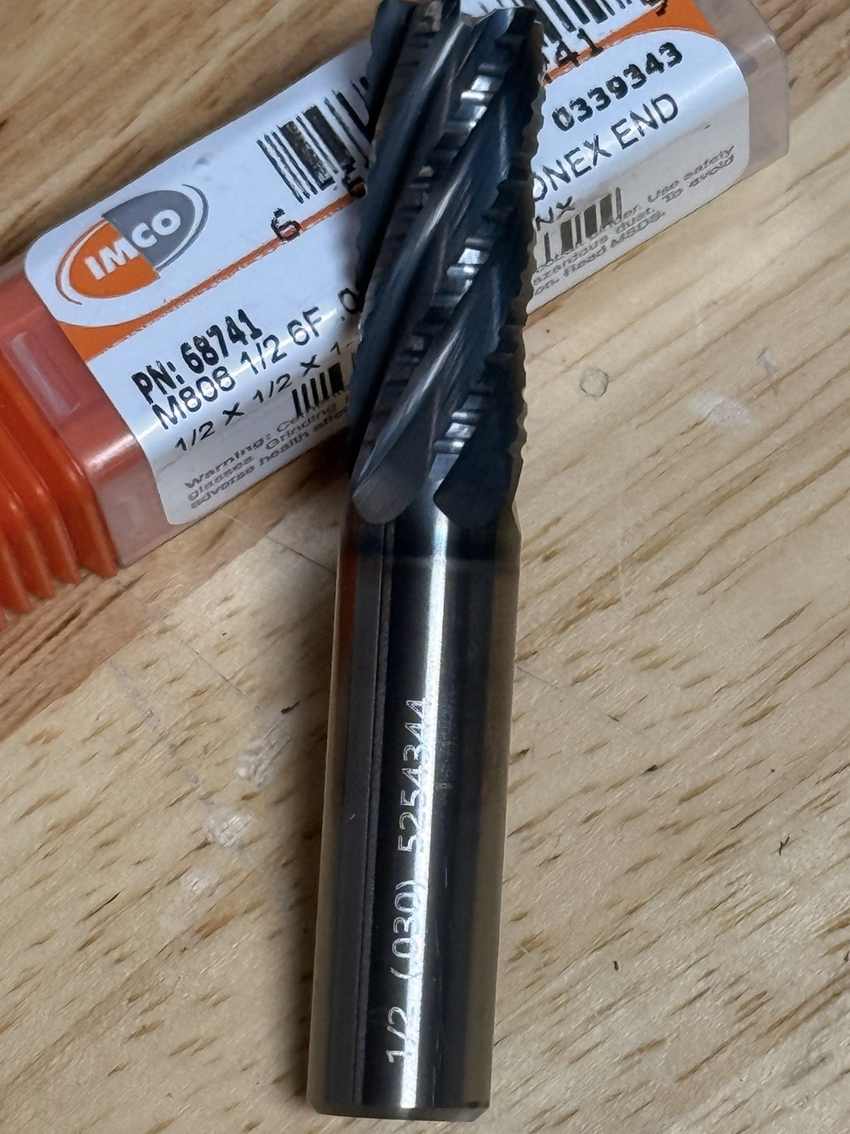 1/2″ CARBIDE ROUGHING HOG END MILL 6FL .030R AlCrNX Coated Brand New