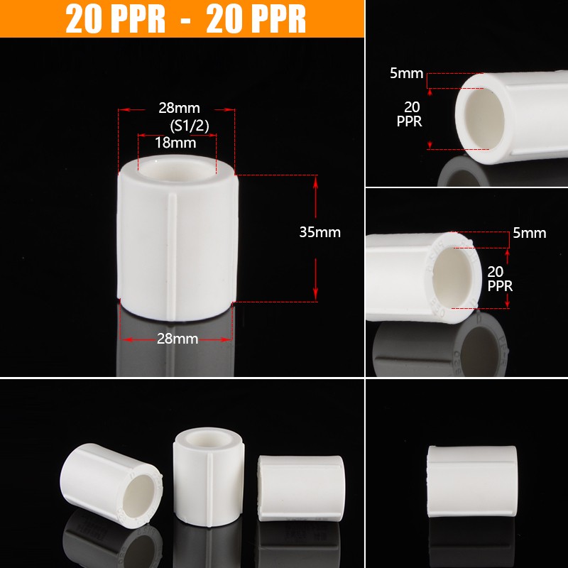 Straight PPR Pipe Fittings Reducing Coupling Water Pipe Hose Connector 20-63mm