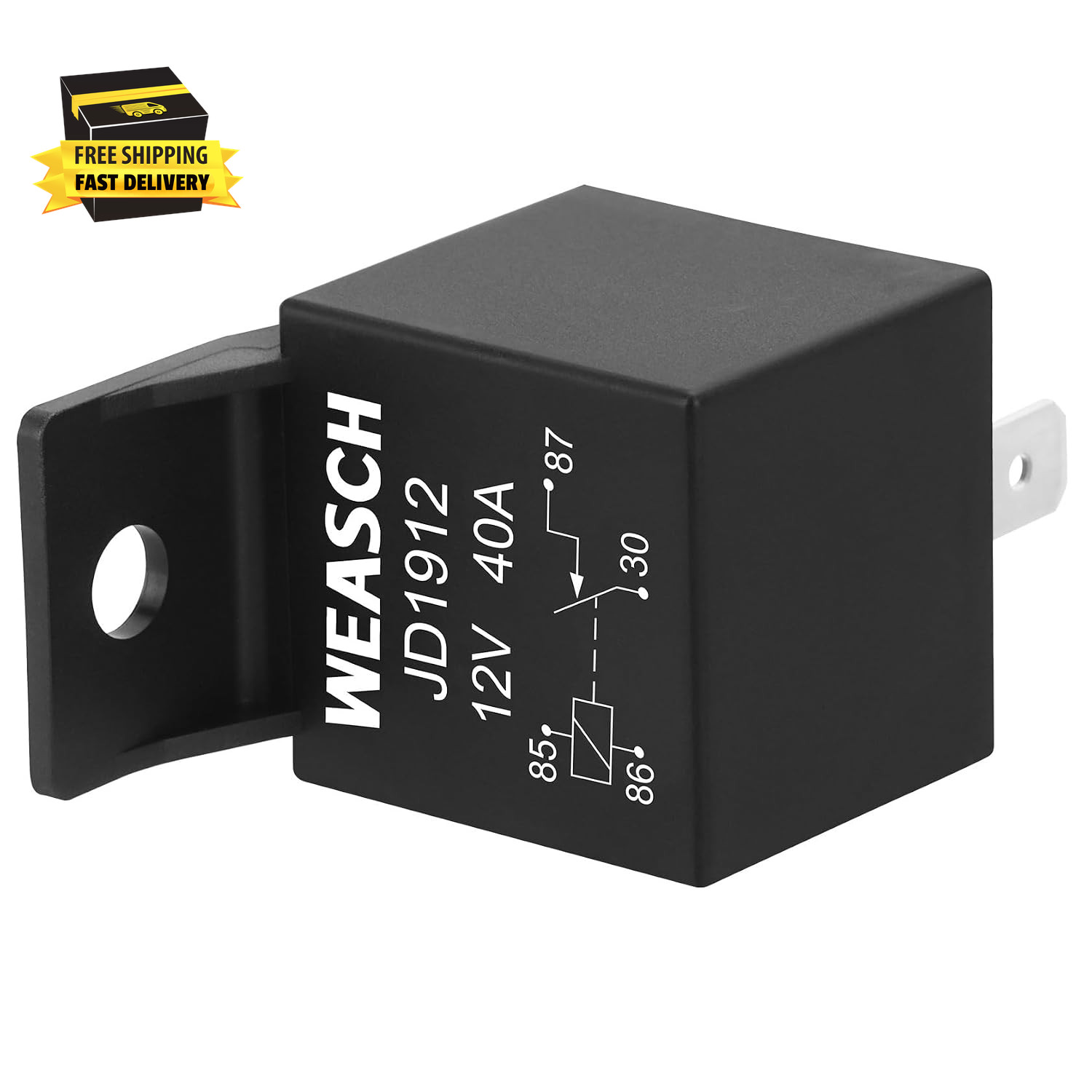 2 Pack Car Relay, 12V 40A, 4 Pin SPST, Automotive Switches and Starters, Waterpr