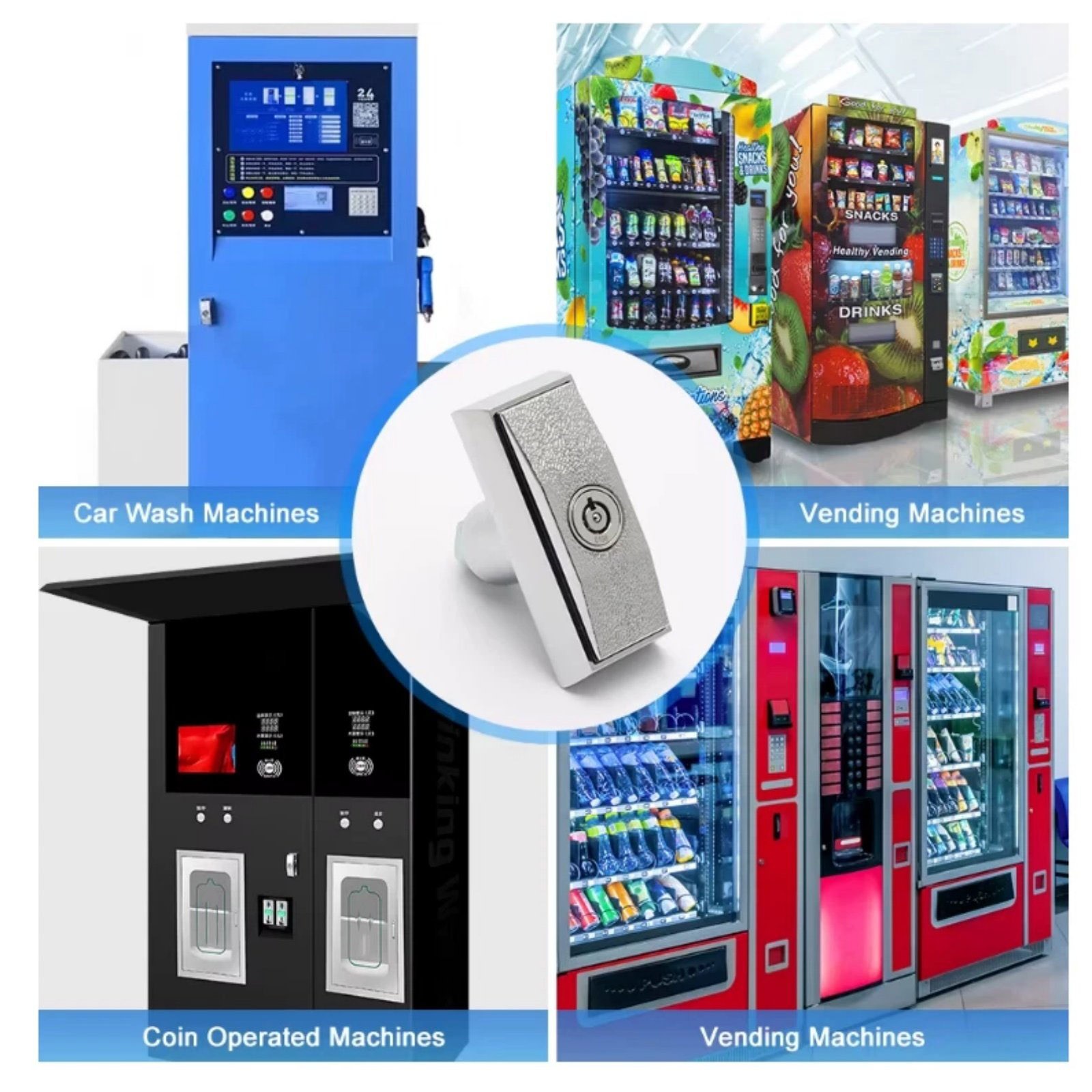 Zinc Alloy T Lock with 3 Keys for Water Vending Machine Arcade Game Security