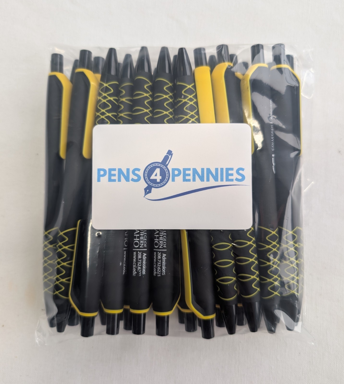 30 Misprint Retractable Click Pens SPIRALINA COMFORT NIGHT Hub Pen Lot YELLOW