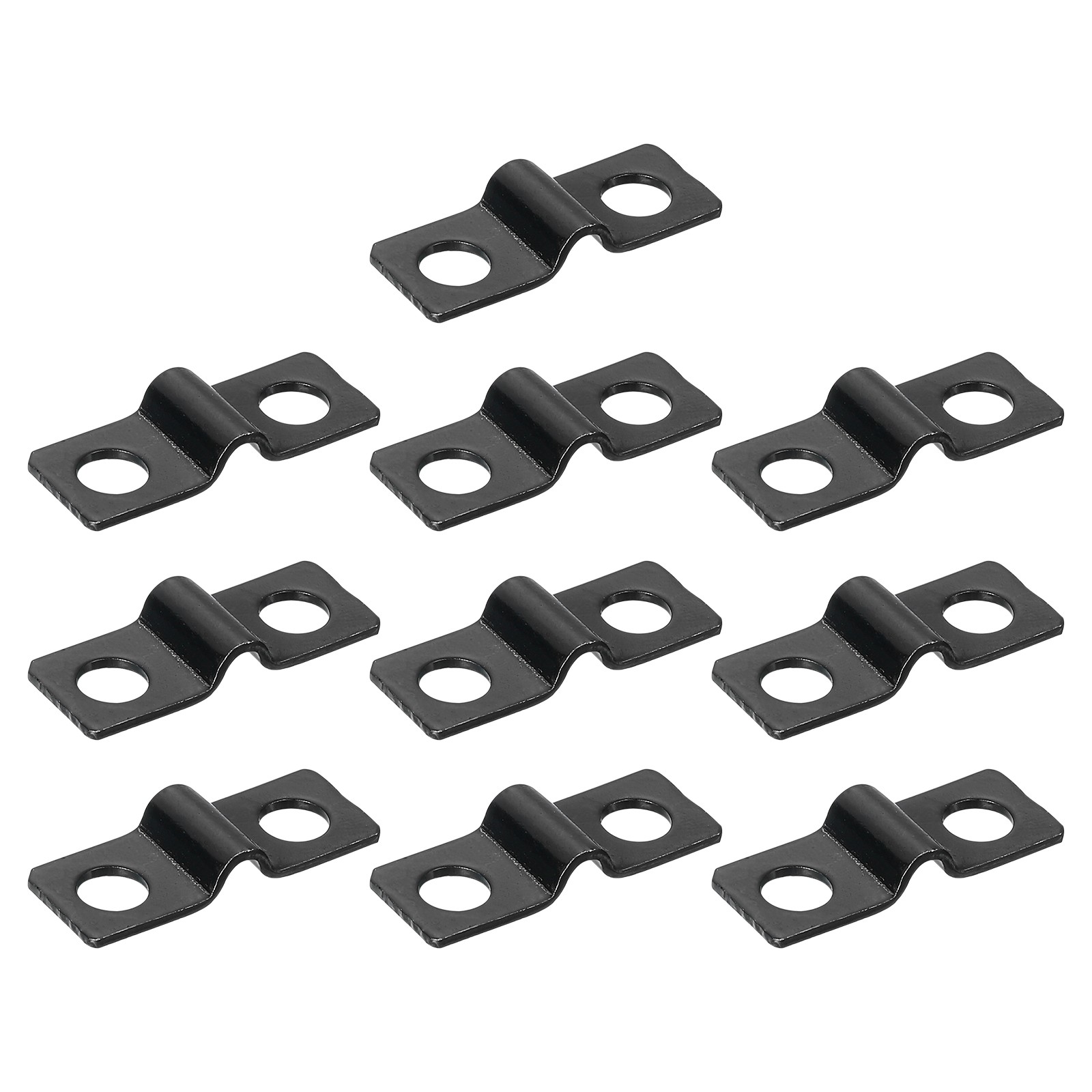 100Pcs U-Shaped Pipe Clamp 1/8 Inch 3mm 2 Hole U-Tube Strap Clamp Black