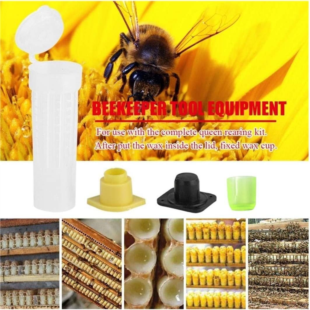 Durable Plastic Queen Bee Roller Cage Kit – 20 Rearing Cups for Beekeepers