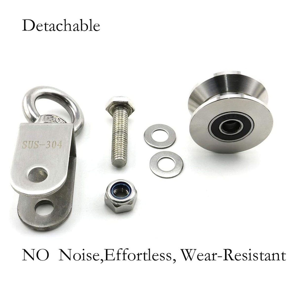 1Pc M10 V Groove Roller Wheel Swivel Cable Rope Wire Pulley Block Bearing Steel