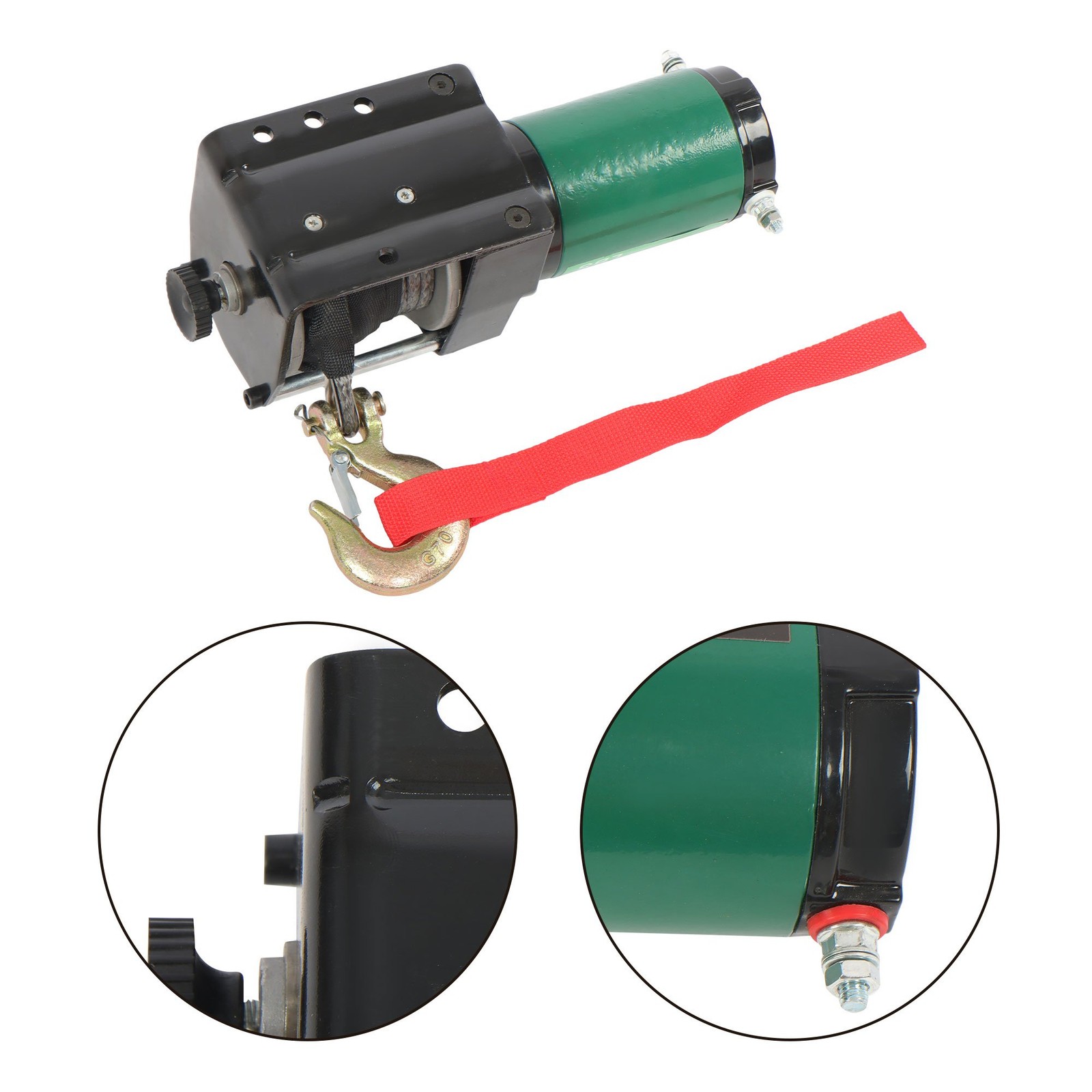 12V 3000LBS 1.3HP Electric Winch 32ft Synthetic Rope Wireless & Wired Remote