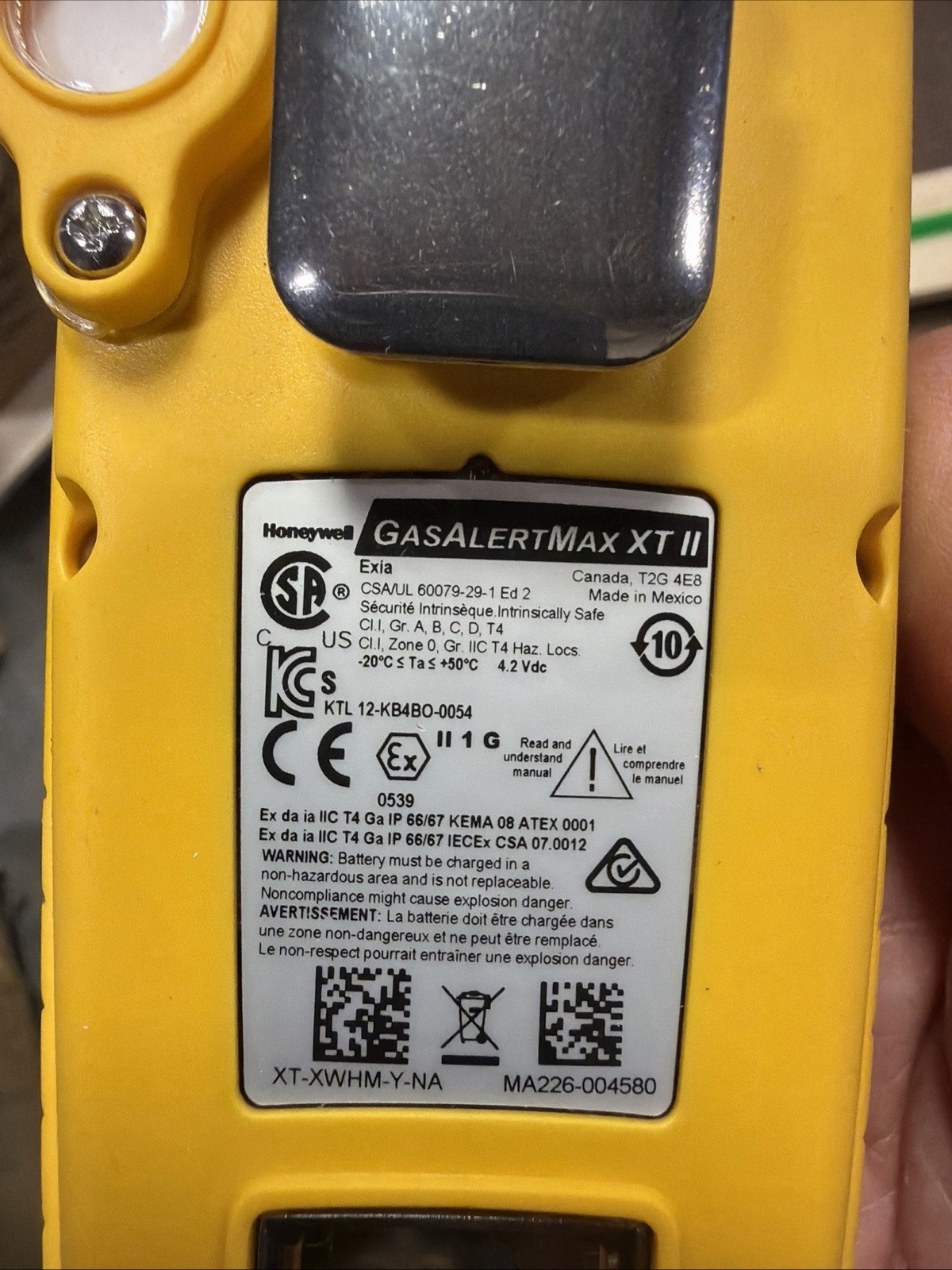 Honeywell BW Gas Alert Max XT II – CH₄ O₂ CO H₂S Detector Calibrated 2/16/2026