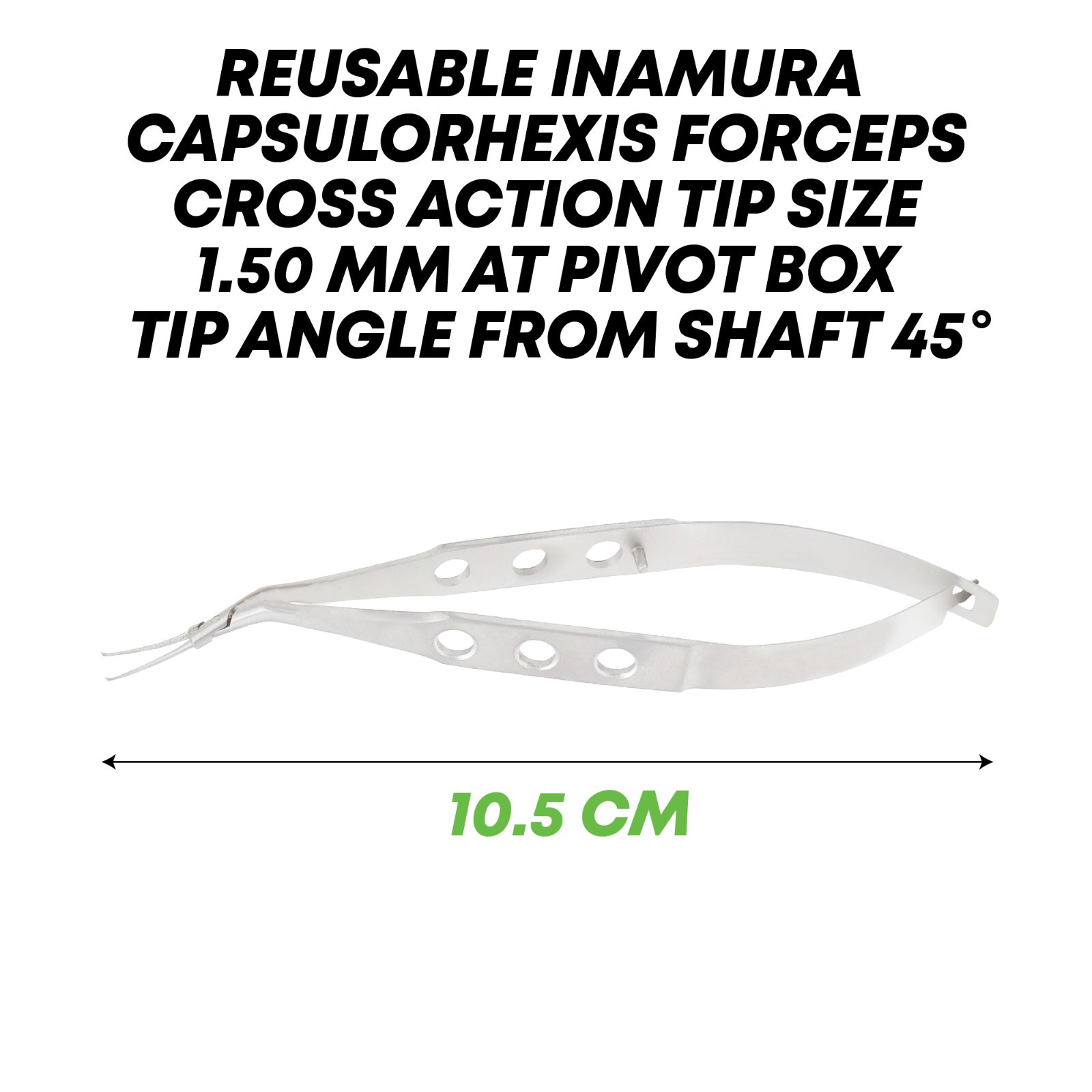 Inamura Capsulorhexis Cross Action Forceps 1.5 mm Tip Ophthalmic Eye Instruments