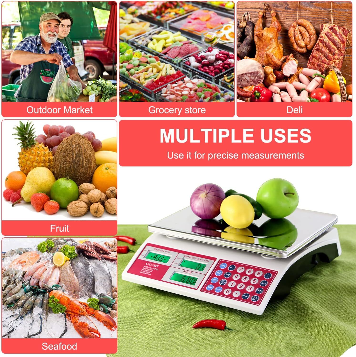 66Lb Digital Price Computing Scale Batteries Included High Precision Weighing
