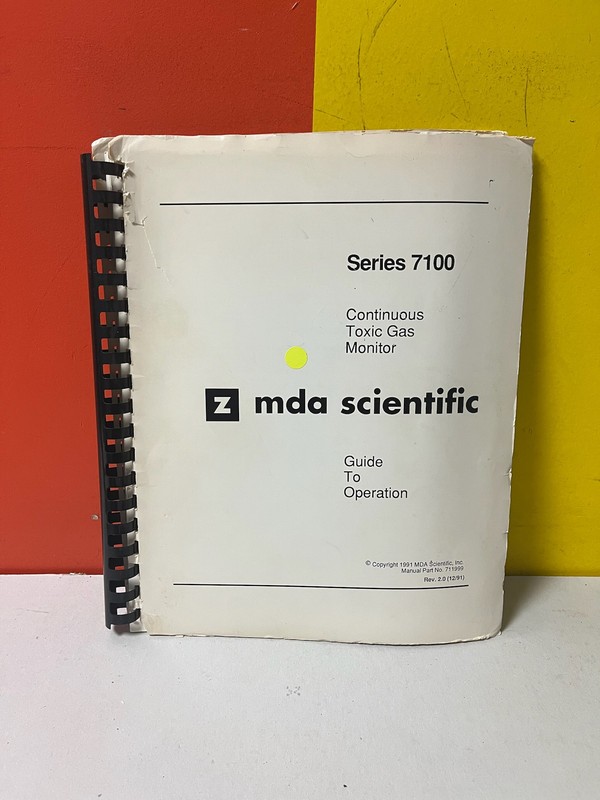 MDA Scientific 711999 7100 System Guide To Operation