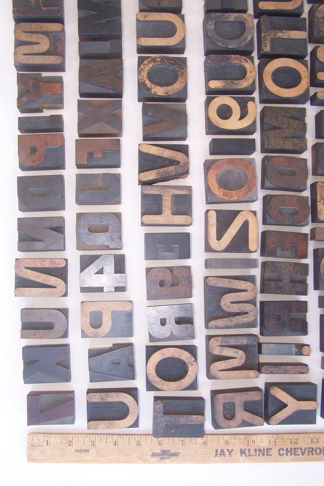 HUGE LOT! 128 Vintage Letterpress wood print typeset printing block typography