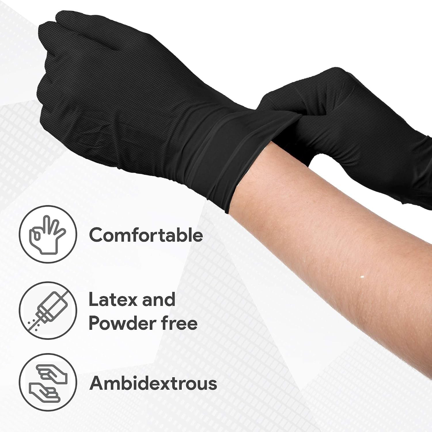 Black 8 Mil Nitrile Gloves X Large 50 Pack – Heavy Duty Mechanic Gloves, with